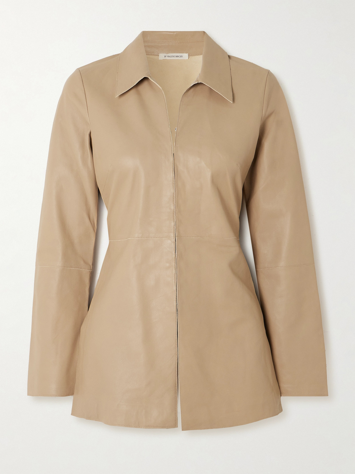 By Malene Birger Alleys Paneled Leather Jacket In Neutrals