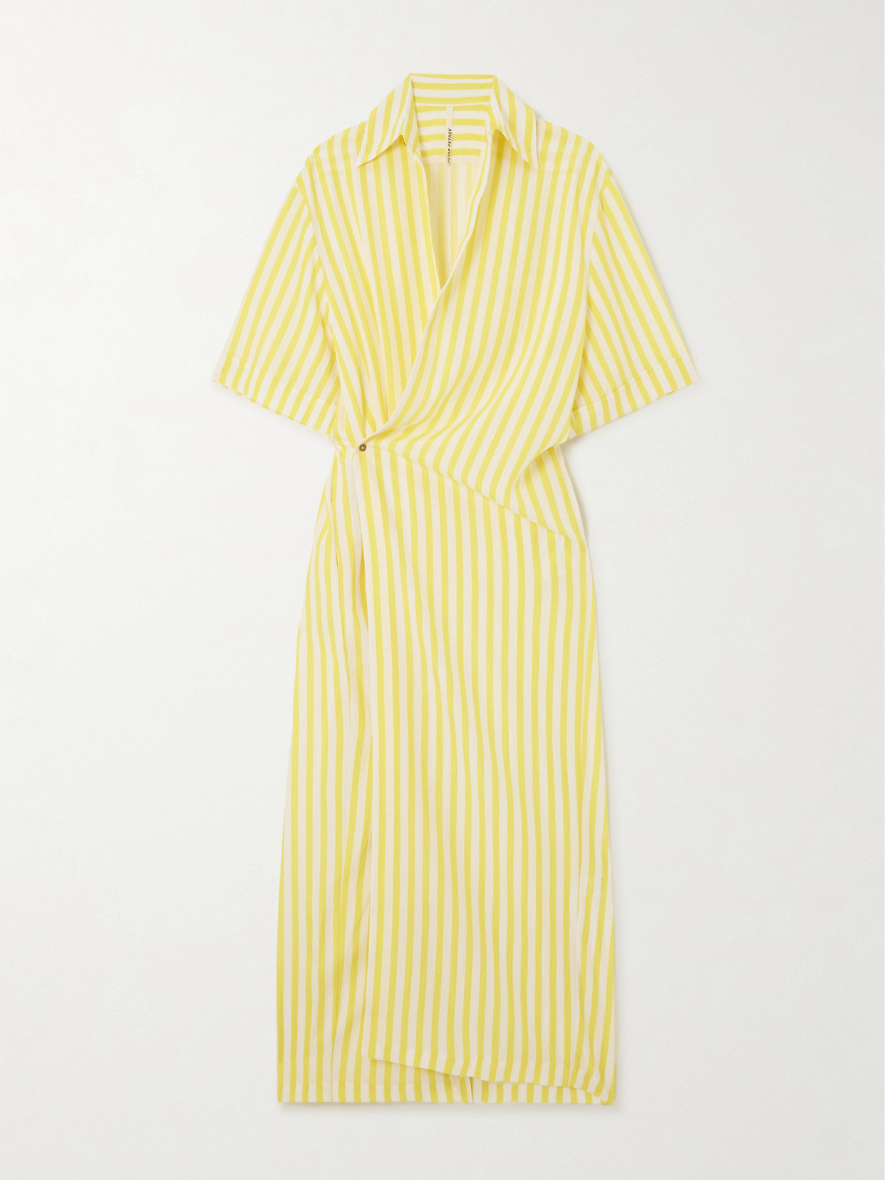 Petar Petrov Striped Silk-crepon Maxi Dress In Yellow