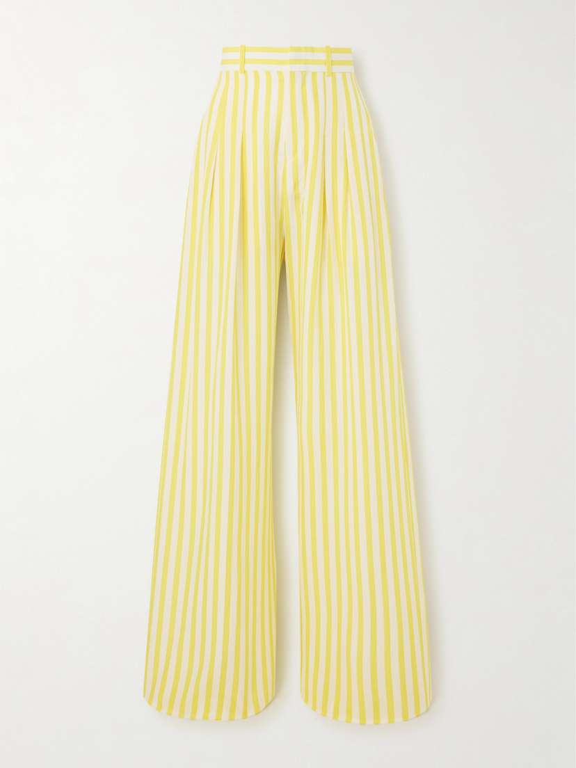 Petar Petrov Heat Wave Pleated Silk-crepon Wide-leg Pants