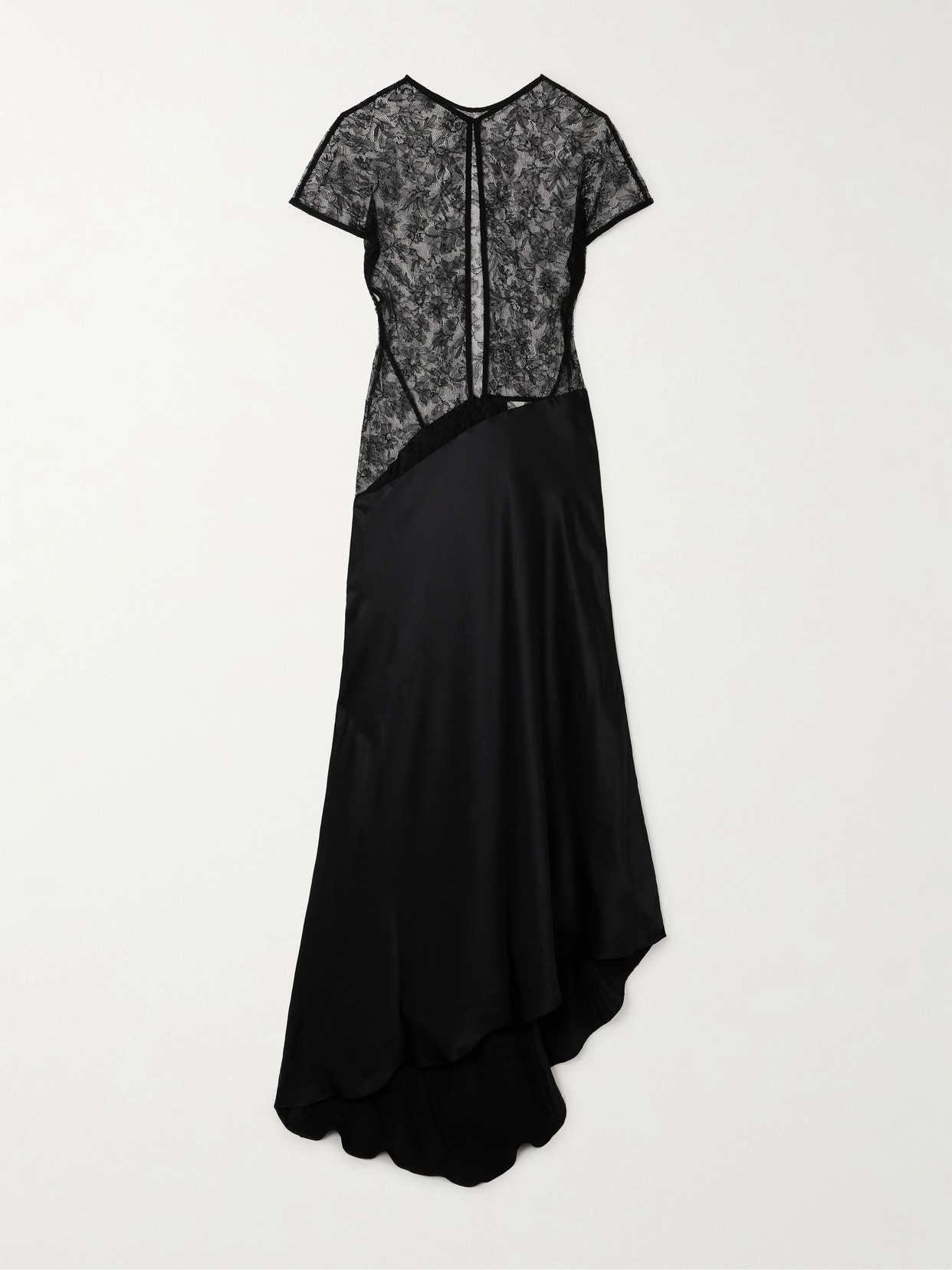 Tove Beline Lace And Silk-satin Maxi Dress In Black