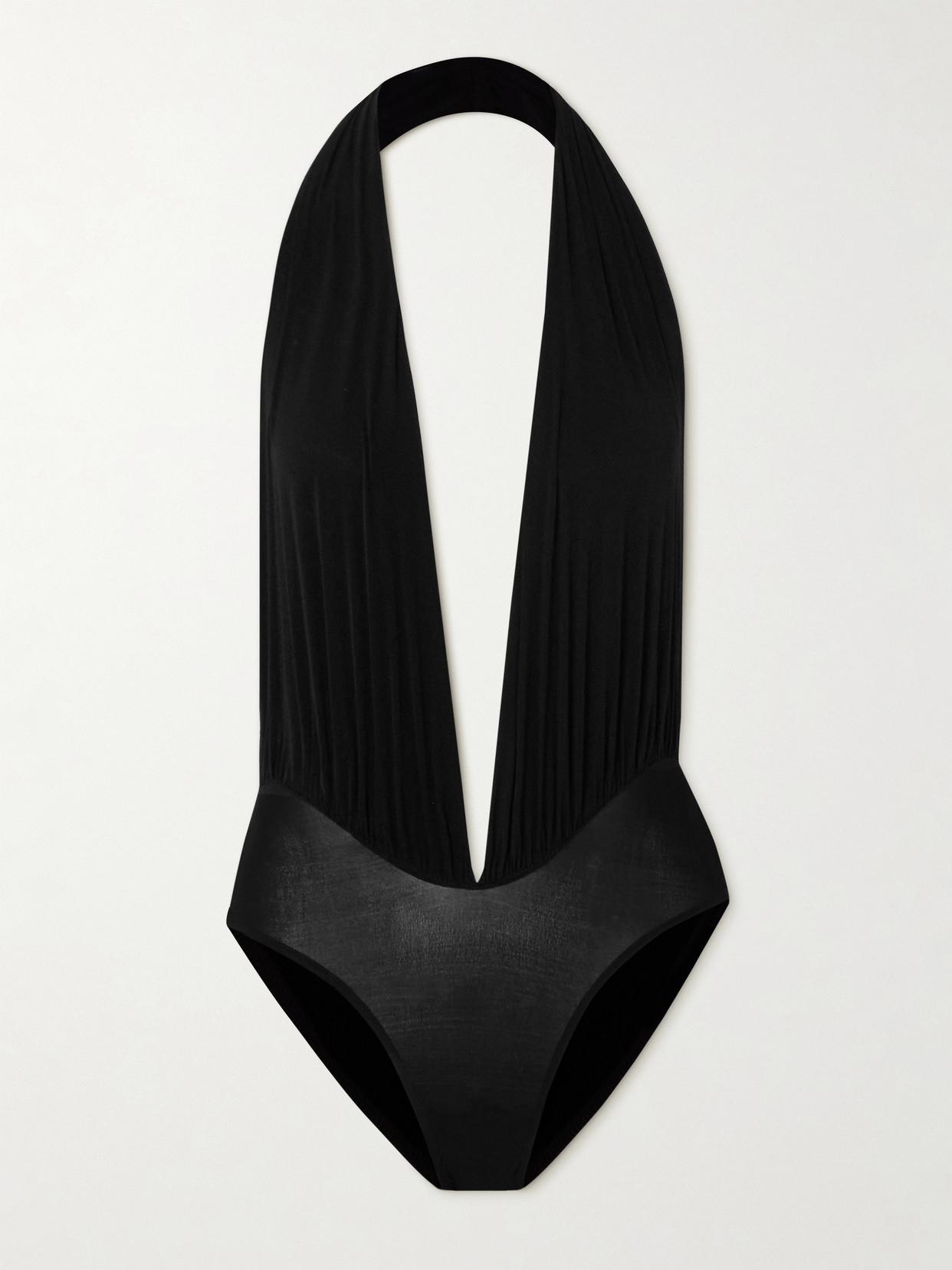 Petar Petrov Grace Halterneck Stretch-jersey Bodysuit In Black