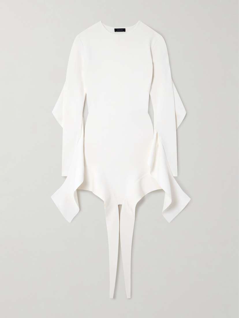 Mugler Asymmetric Stretch-knit Mini Dress