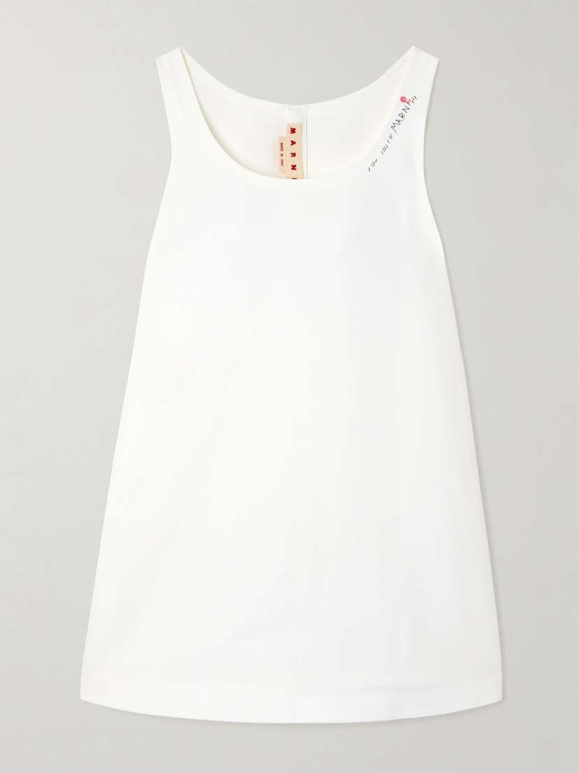 Marni Embroidered Cotton Mini Dress