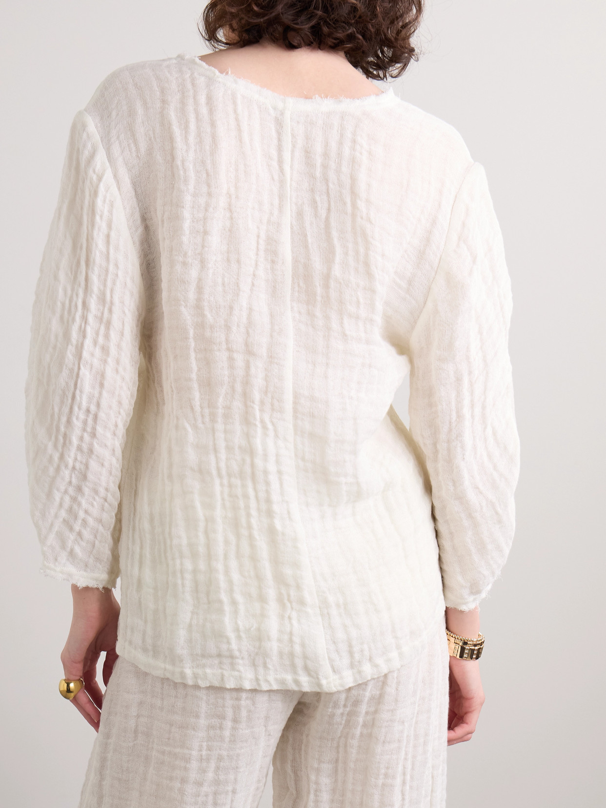 Mikala Organic Linen-Gauze Blouse