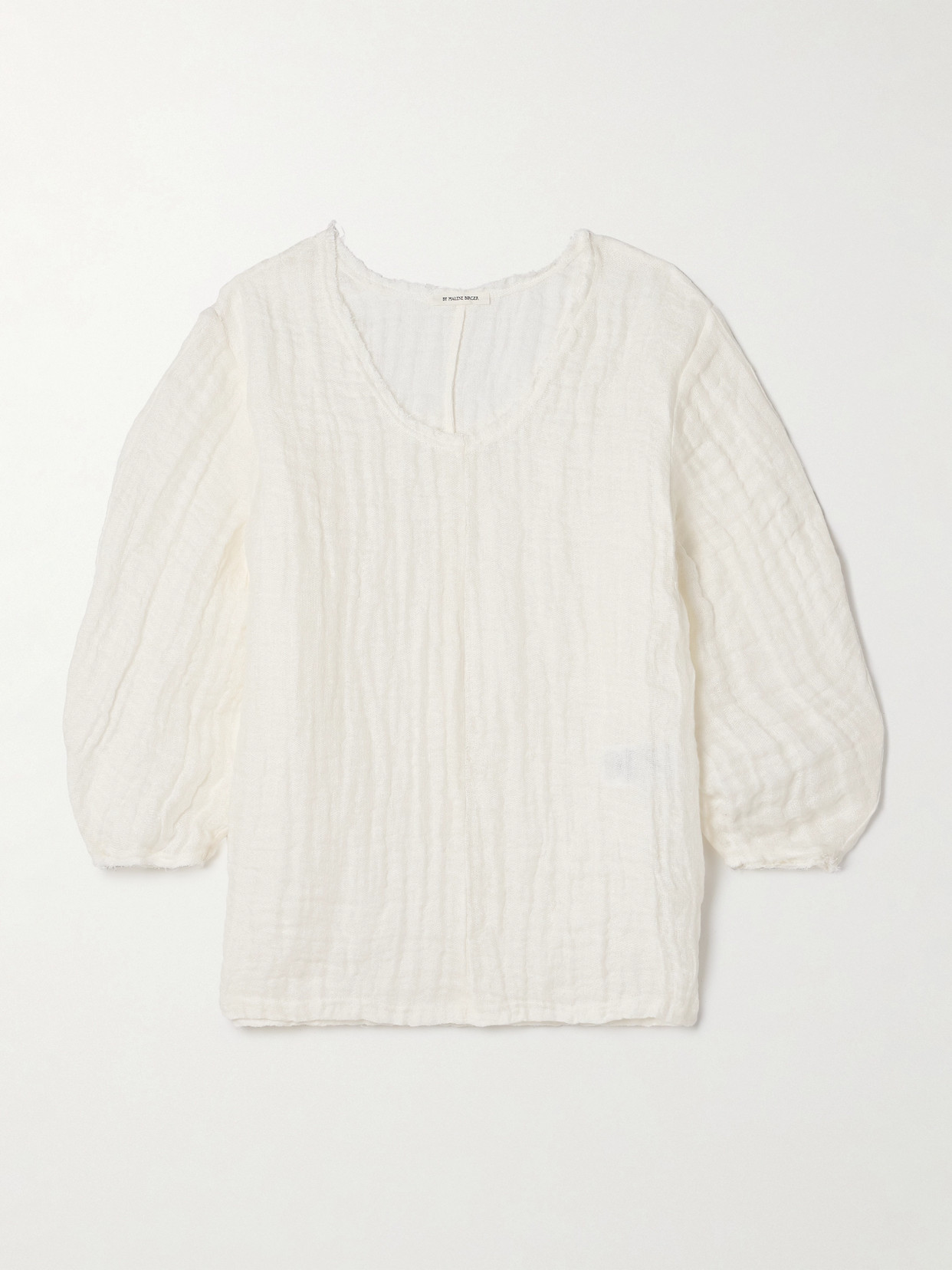 By Malene Birger Mikala Organic Linen-gauze Blouse In White