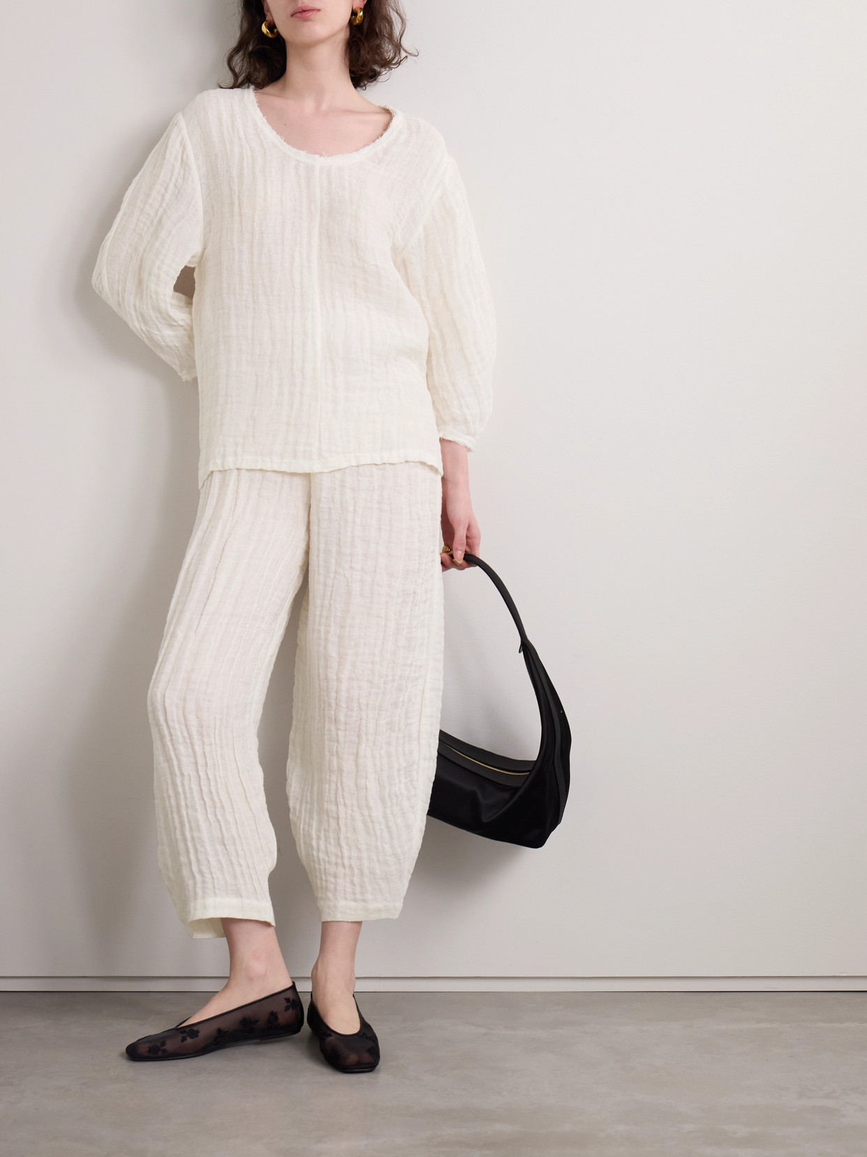 Mikala Organic Linen-Gauze Blouse