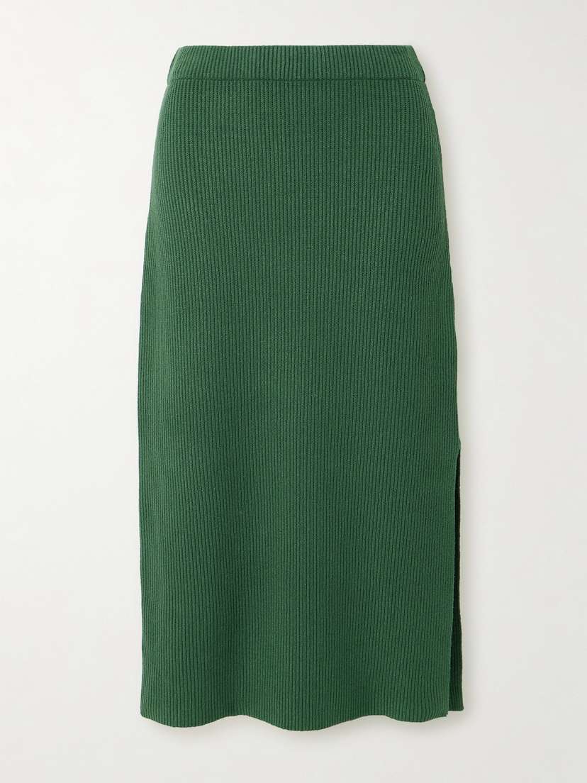 By Malene Birger Kyara Ribbed Stretch Lenzing™ Ecovero™-blend Midi Skirt