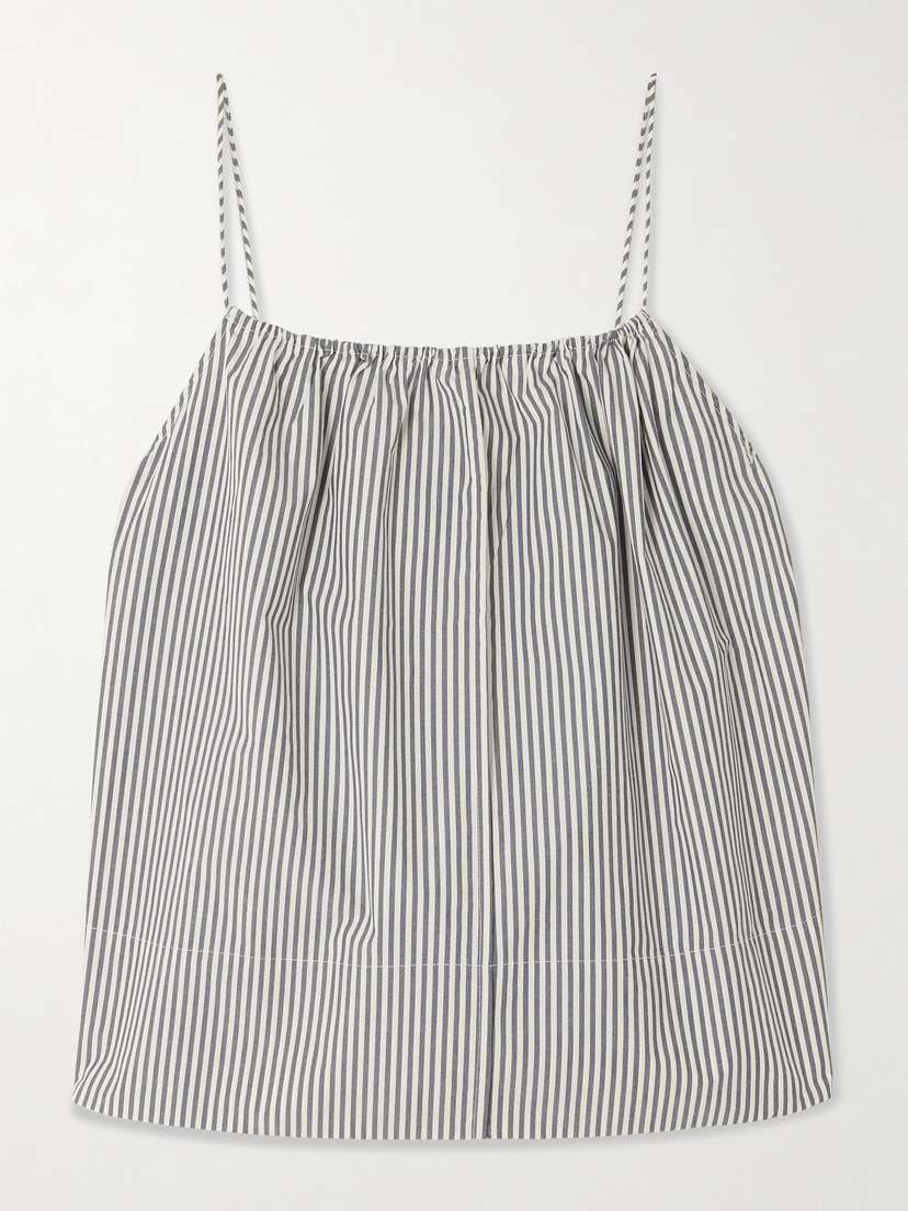 By Malene Birger Leonnes Striped Organic Cotton-poplin Tank
