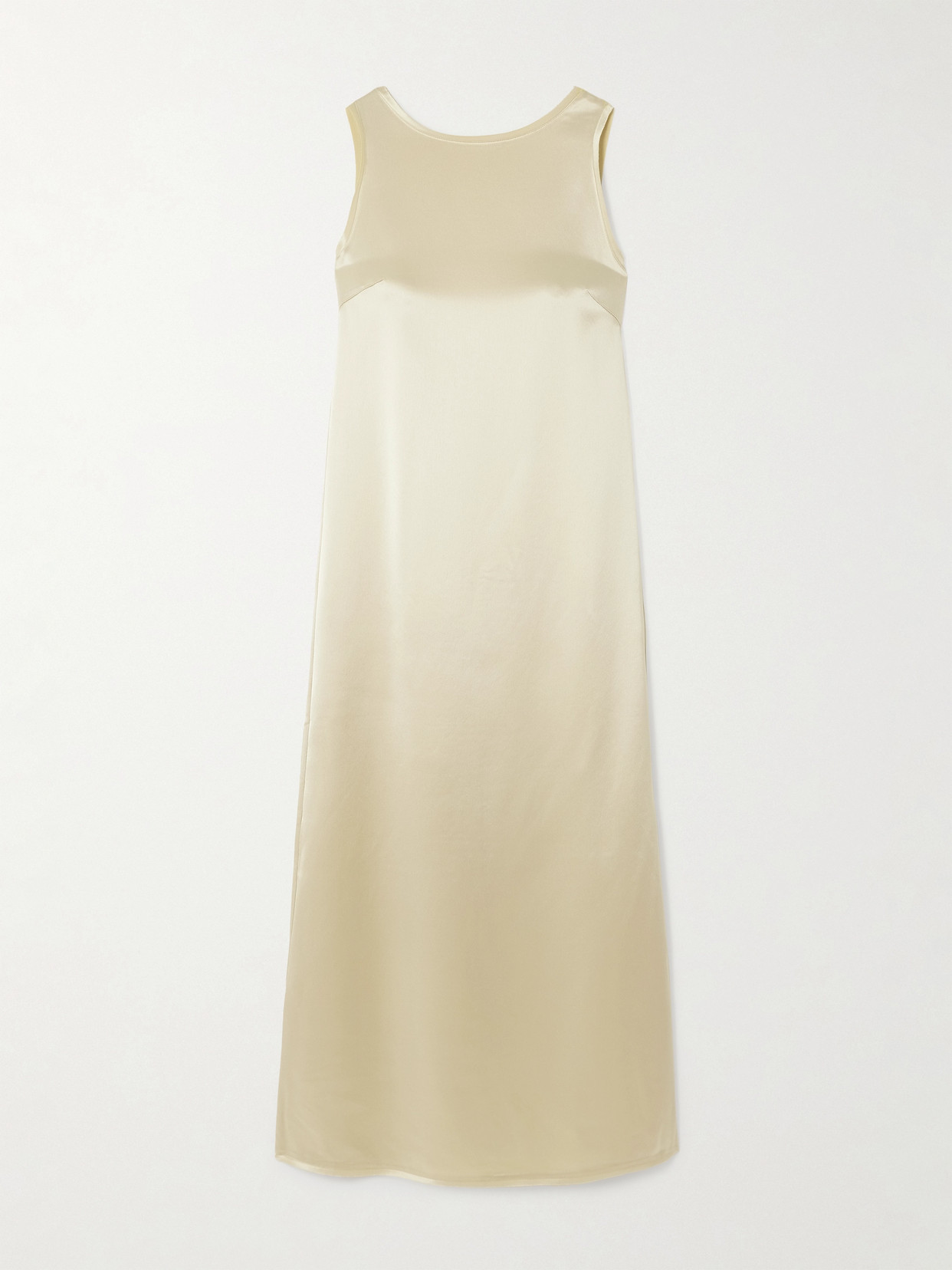 Shop By Malene Birger Audette Satin Midi Dress In Neutrals