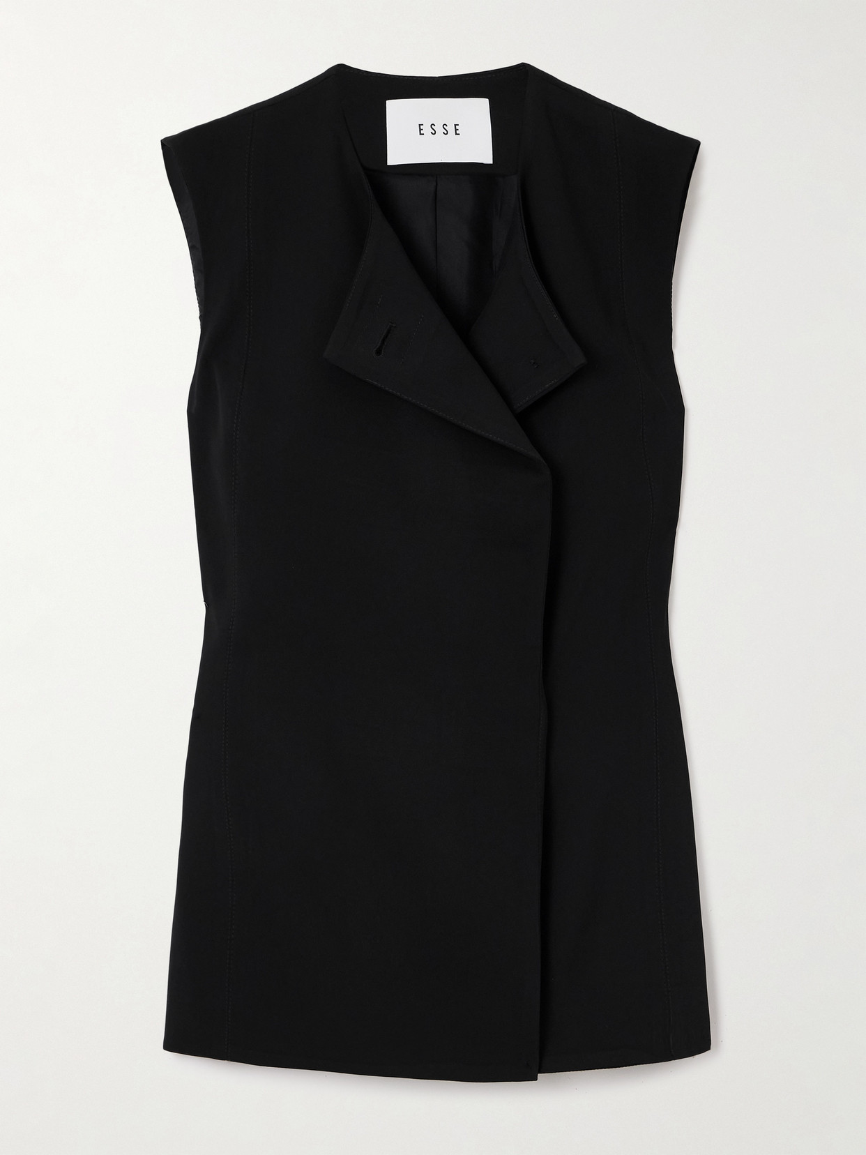 Esse Studios Solpha Double-breasted Stretch-crepe Vest In Black