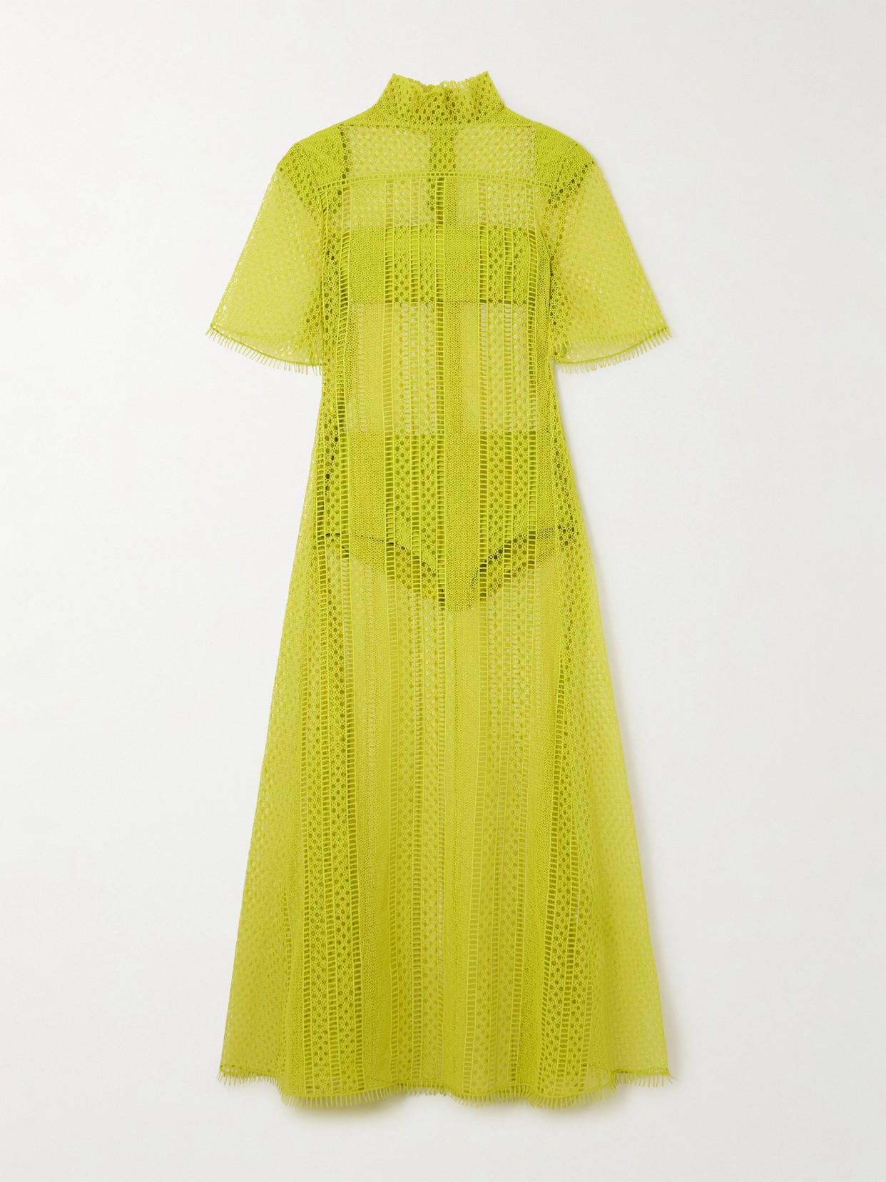 Jil Sander Fringed Open-knit Cotton Maxi Dress