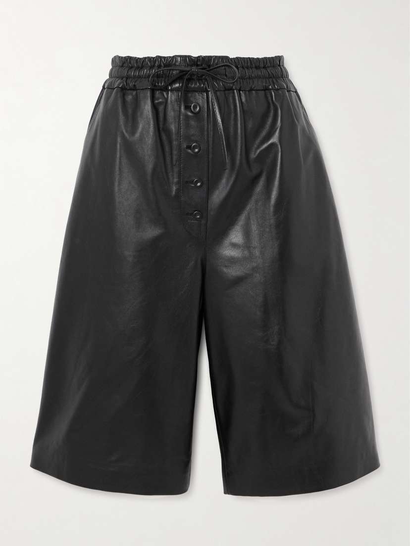Jil Sander Leather Wide-leg Shorts