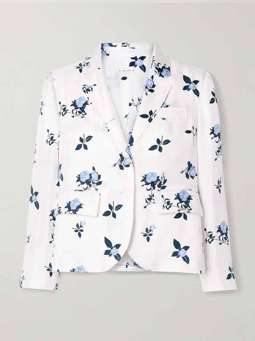 Thom Browne Floral-print Silk-twill Blazer