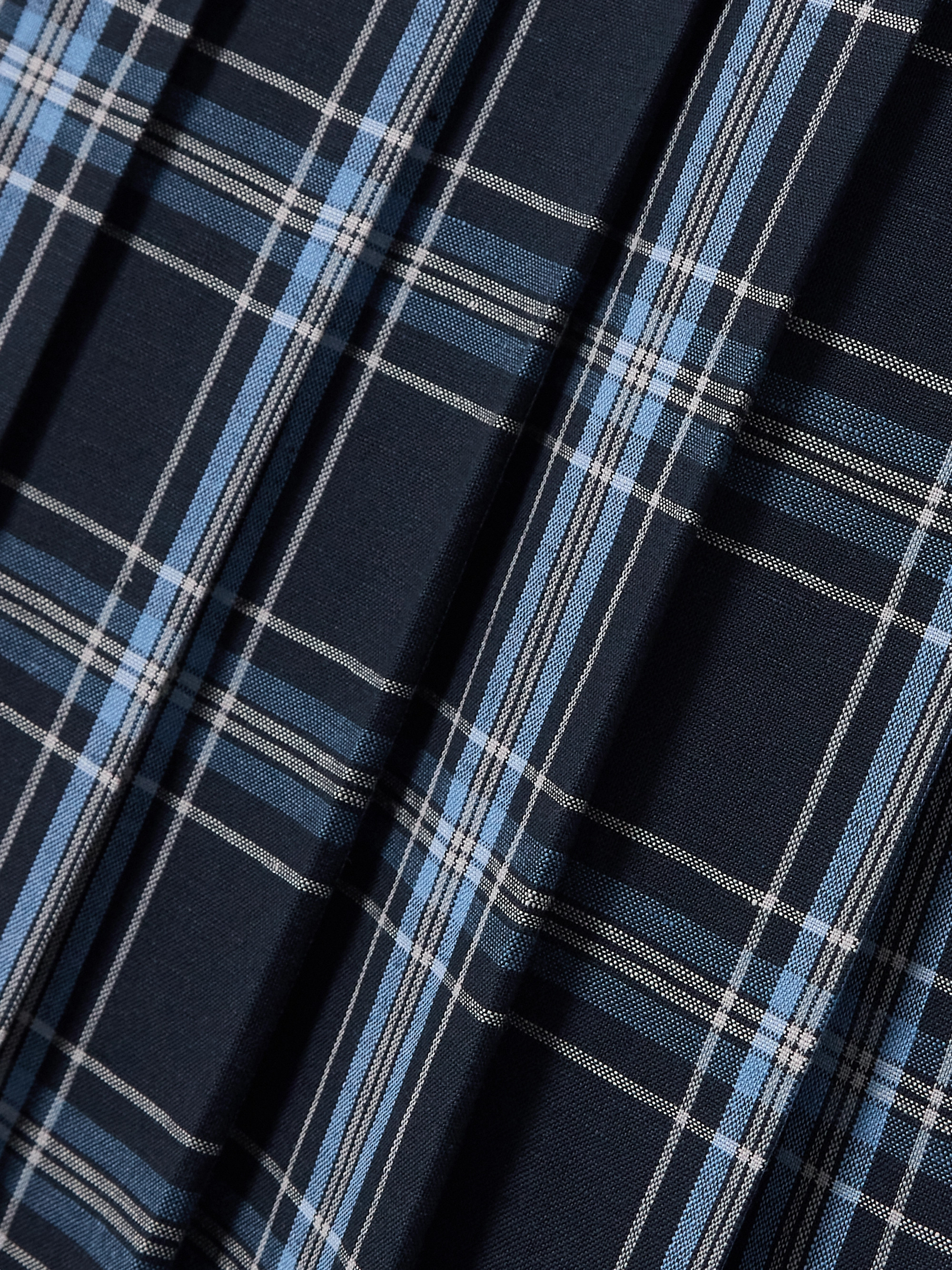 Thom Browne Belted checked wool and linen-blend midi dress thumbnail
