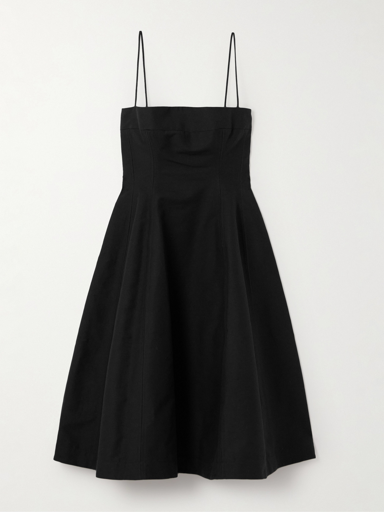 Shop Marni Cotton-twill Midi Dress In Black