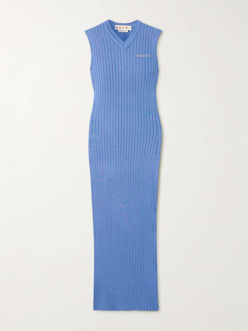Marni Ribbed-knit Midi Dress