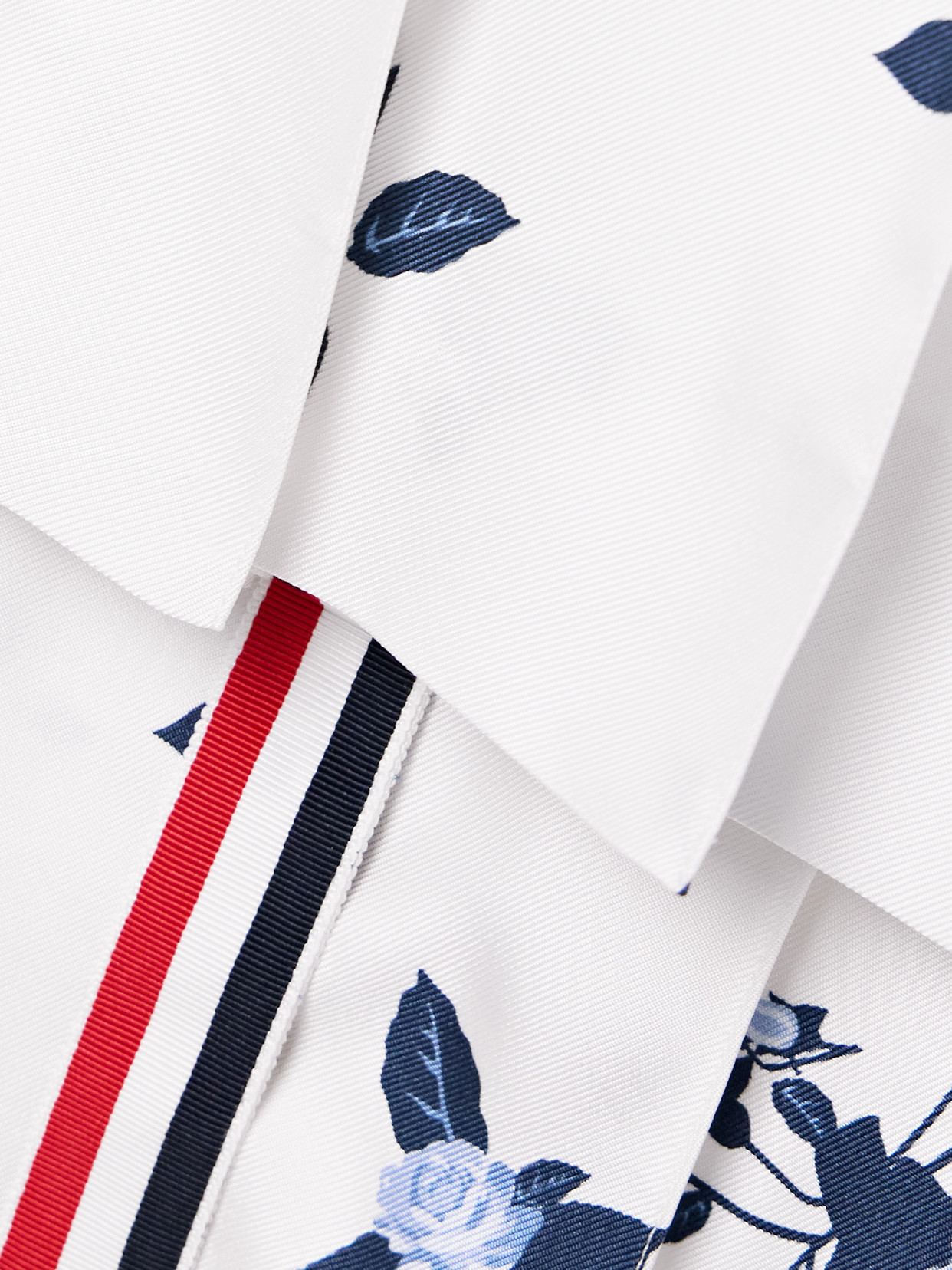 Thom Browne Asymmetric Pleated Floral-print Silk-twill Midi Skirt In White