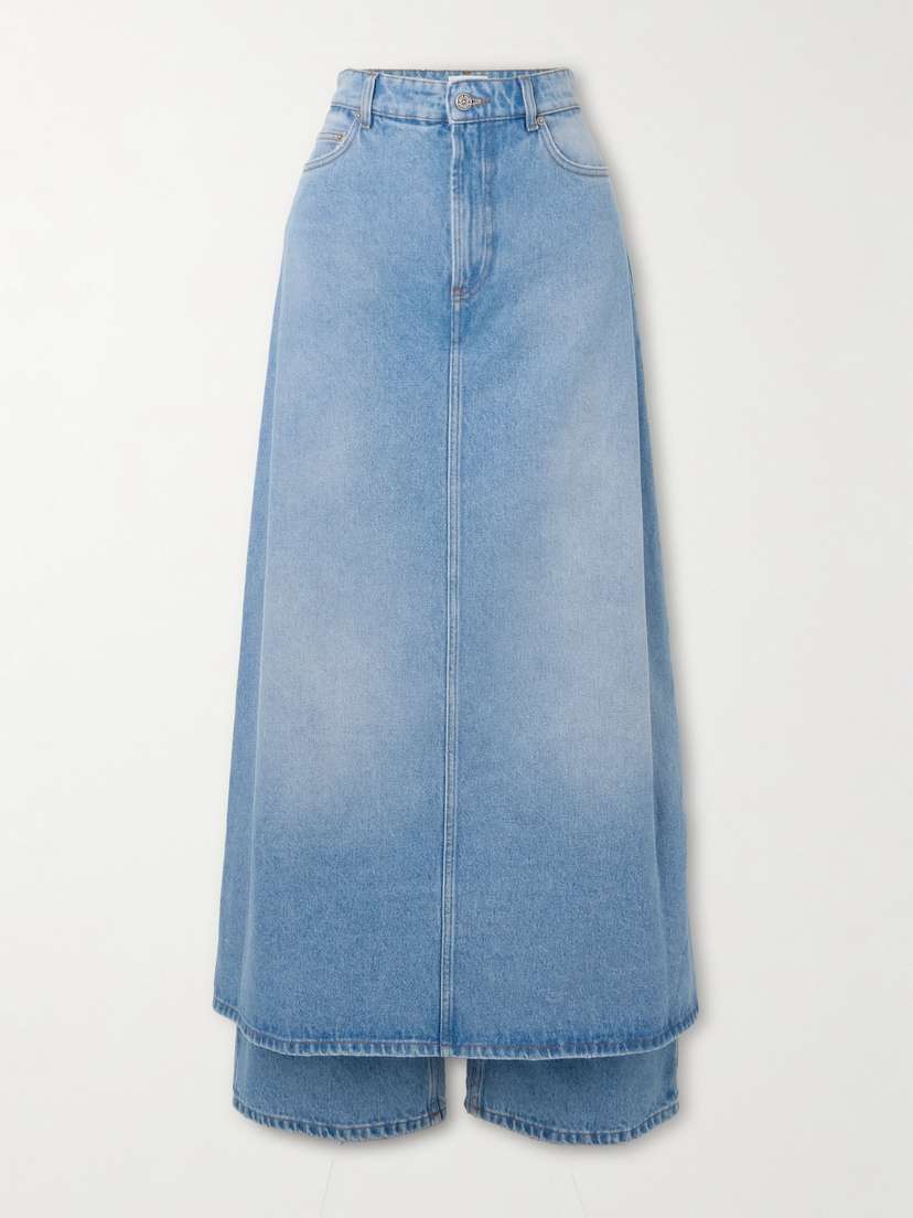 Jean Paul Gaultier Layered High-rise Wide-leg Jeans
