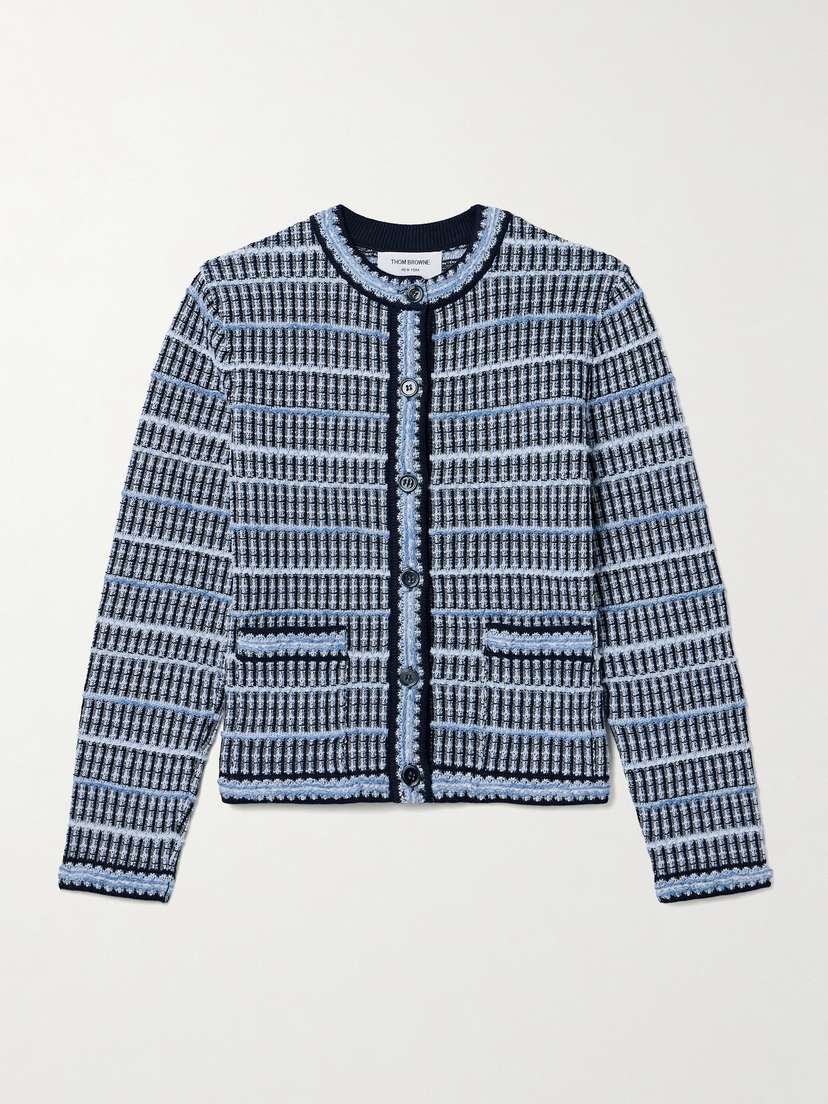 Thom Browne Cropped Cotton-blend Tweed Cardigan