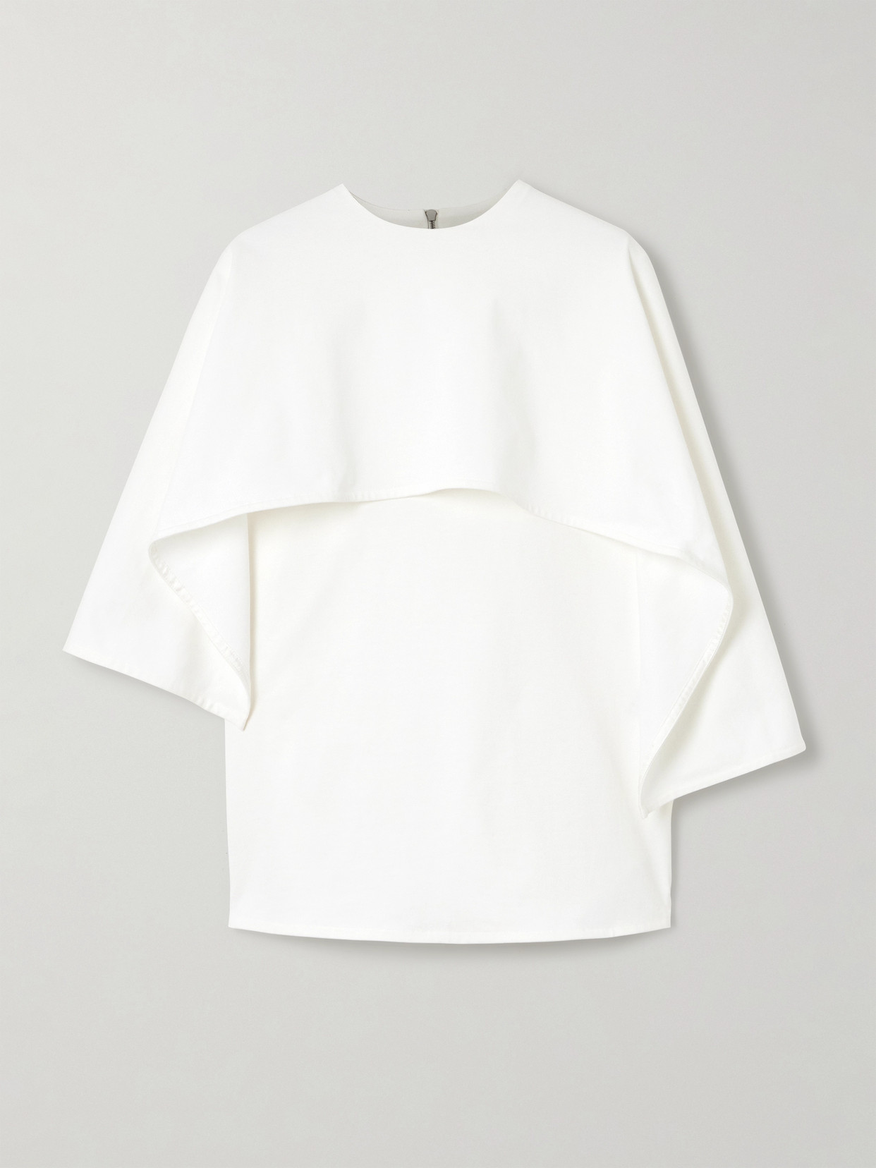 Jil Sander Cape-effect Cotton-jersey Blouse In White