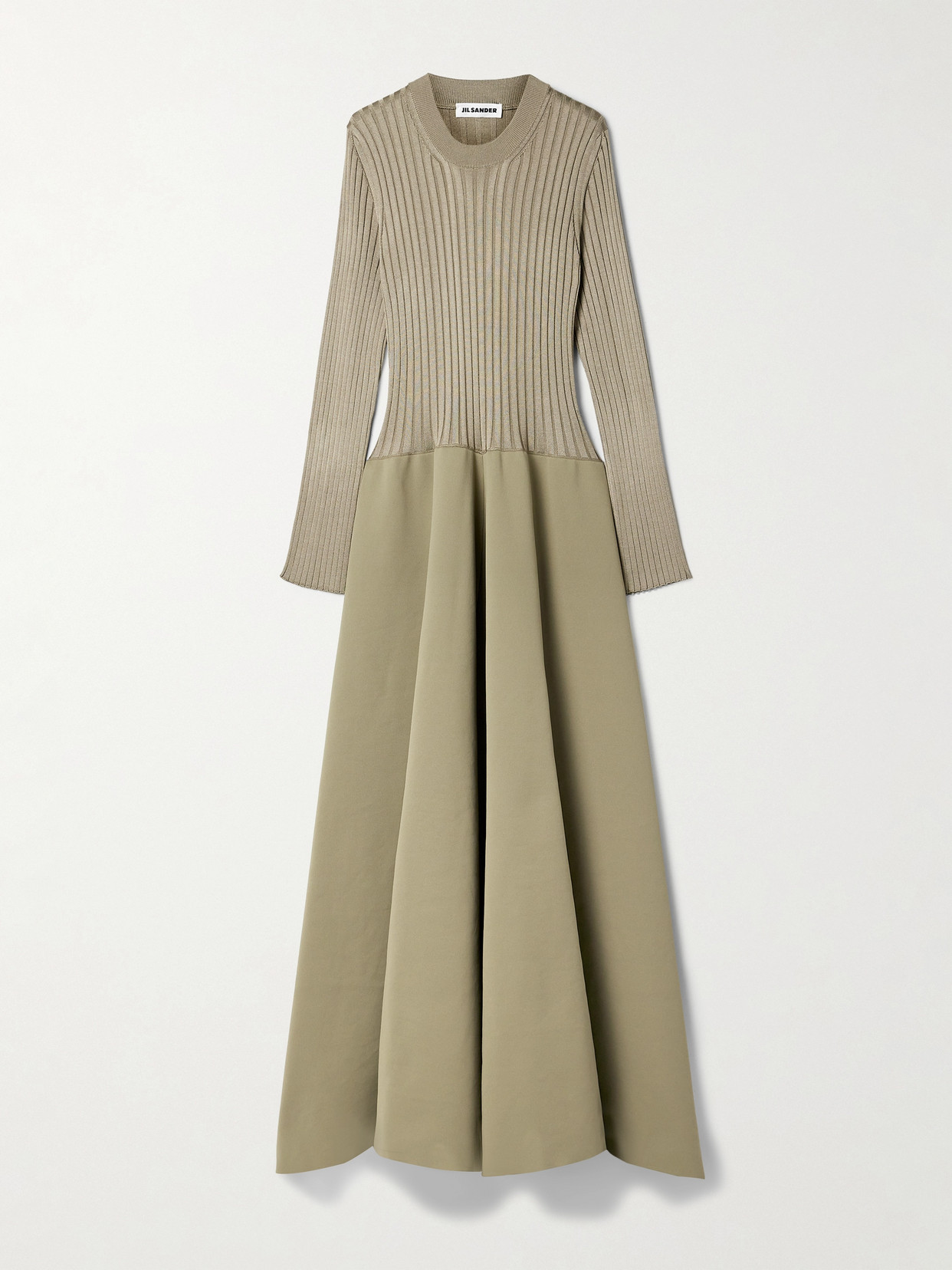 Jil Sander Ribbed-knit And Ponte Maxi Dress