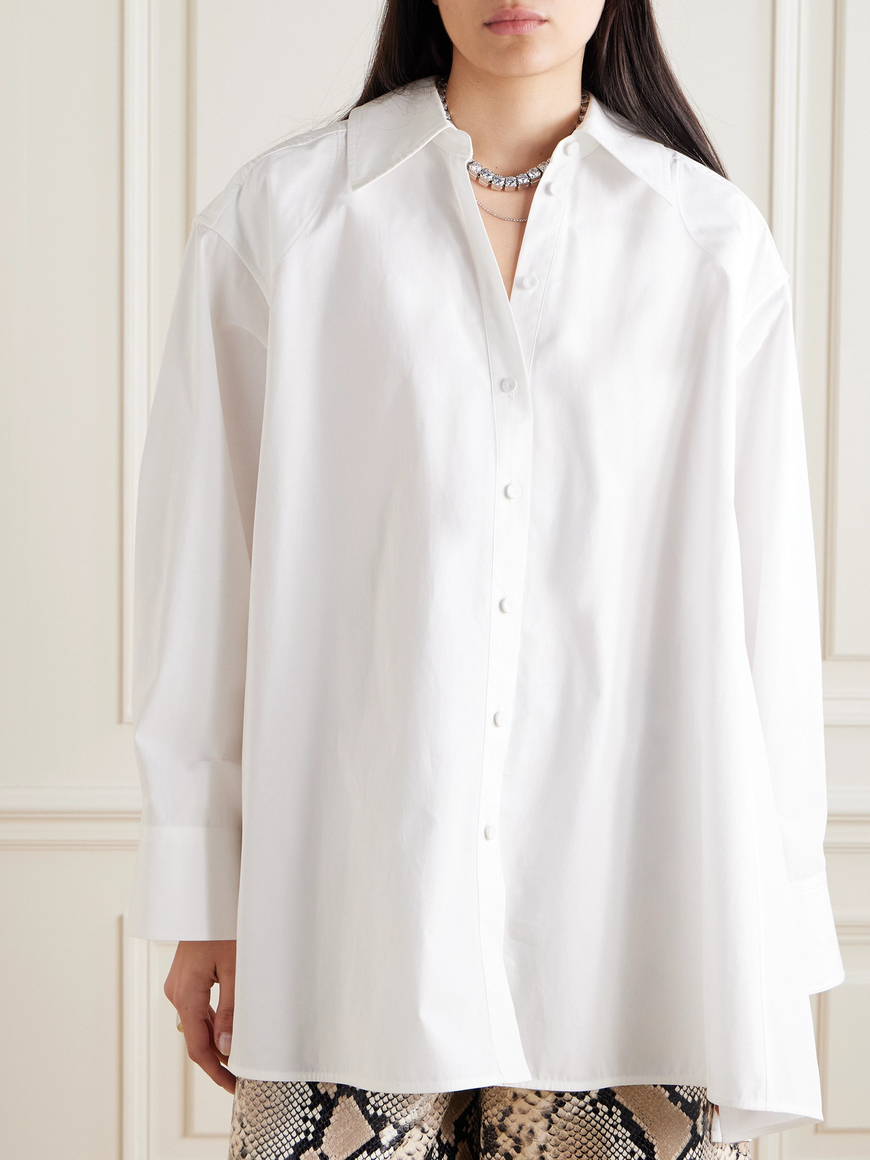Jil Sander Oversized Cotton-poplin Shirt In White