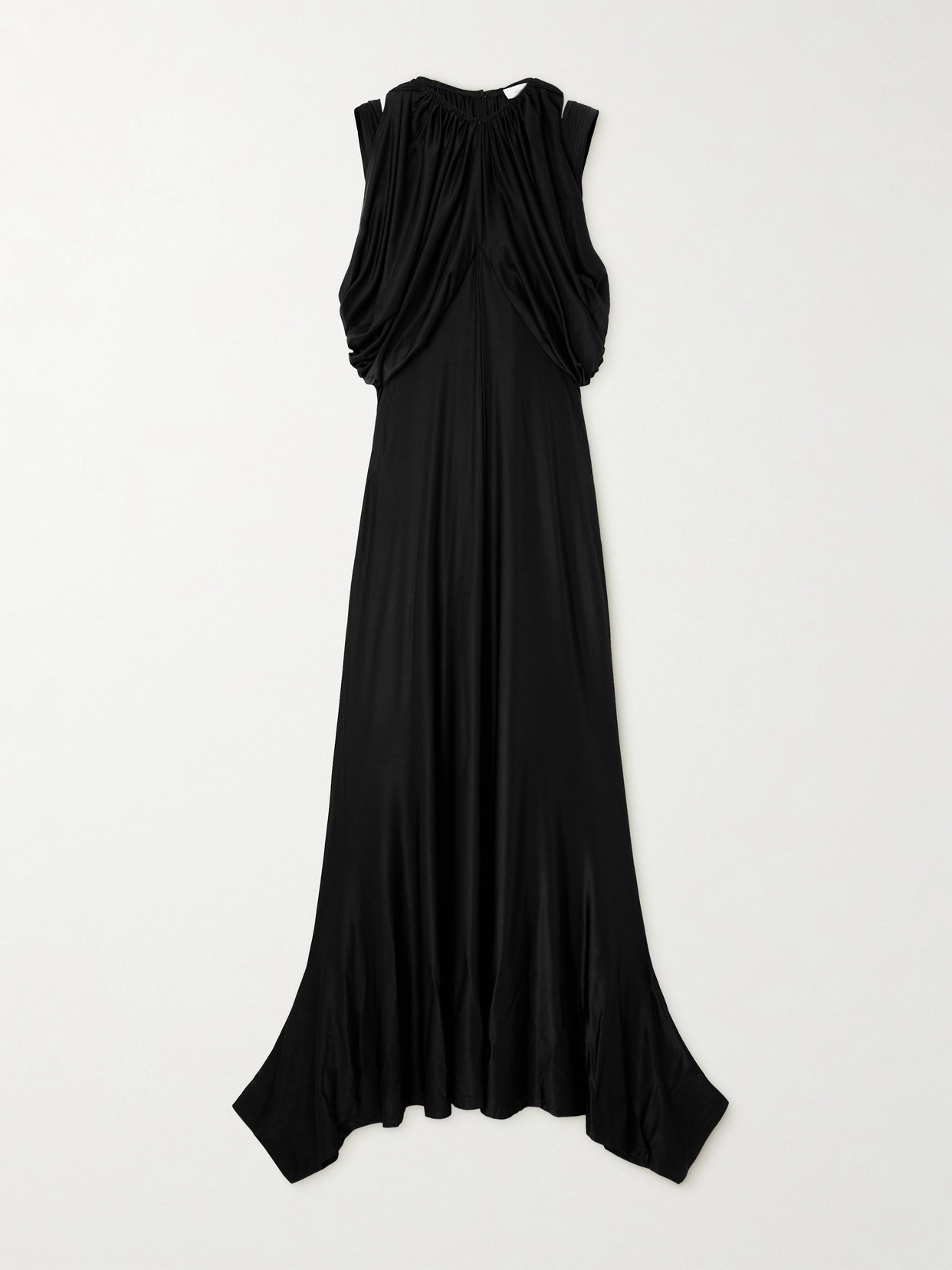 Rabanne Draped Stretch-jersey Dress In Black