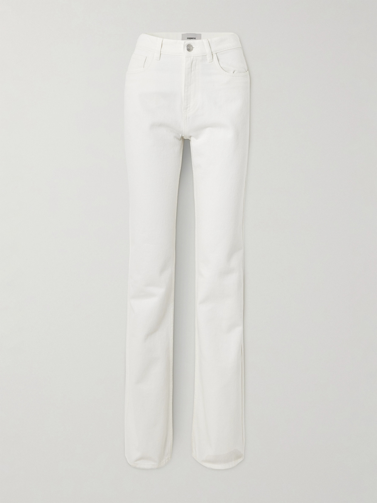 Coperni Embellished High-rise Straight-leg Jeans In White