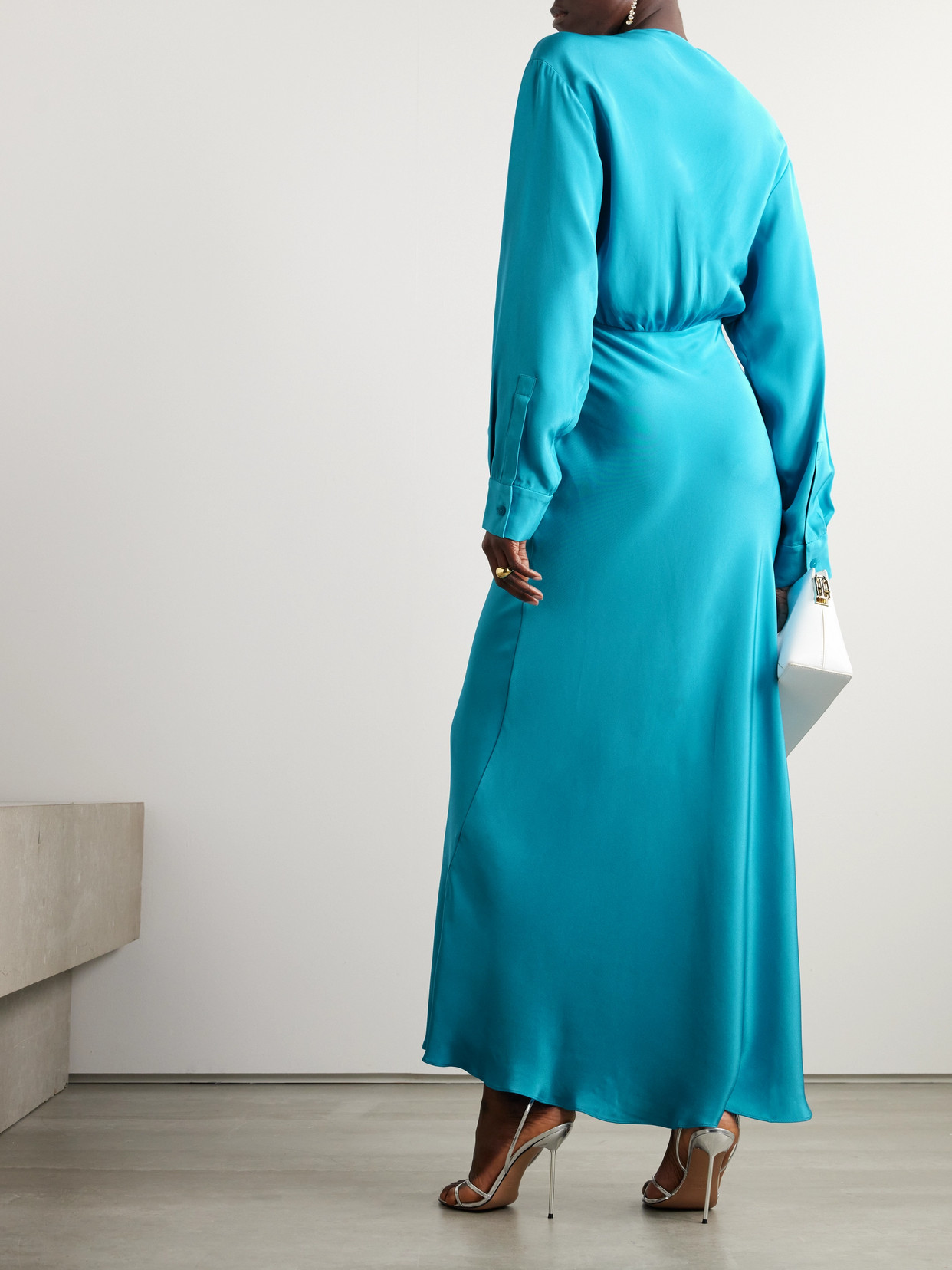 Christopher Esber Triquetra Front-tie Shirtdress In Blue