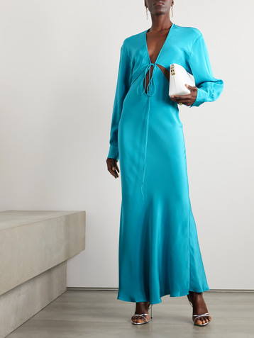 Christopher Esber Triquetra cutout silk-satin maxi dress