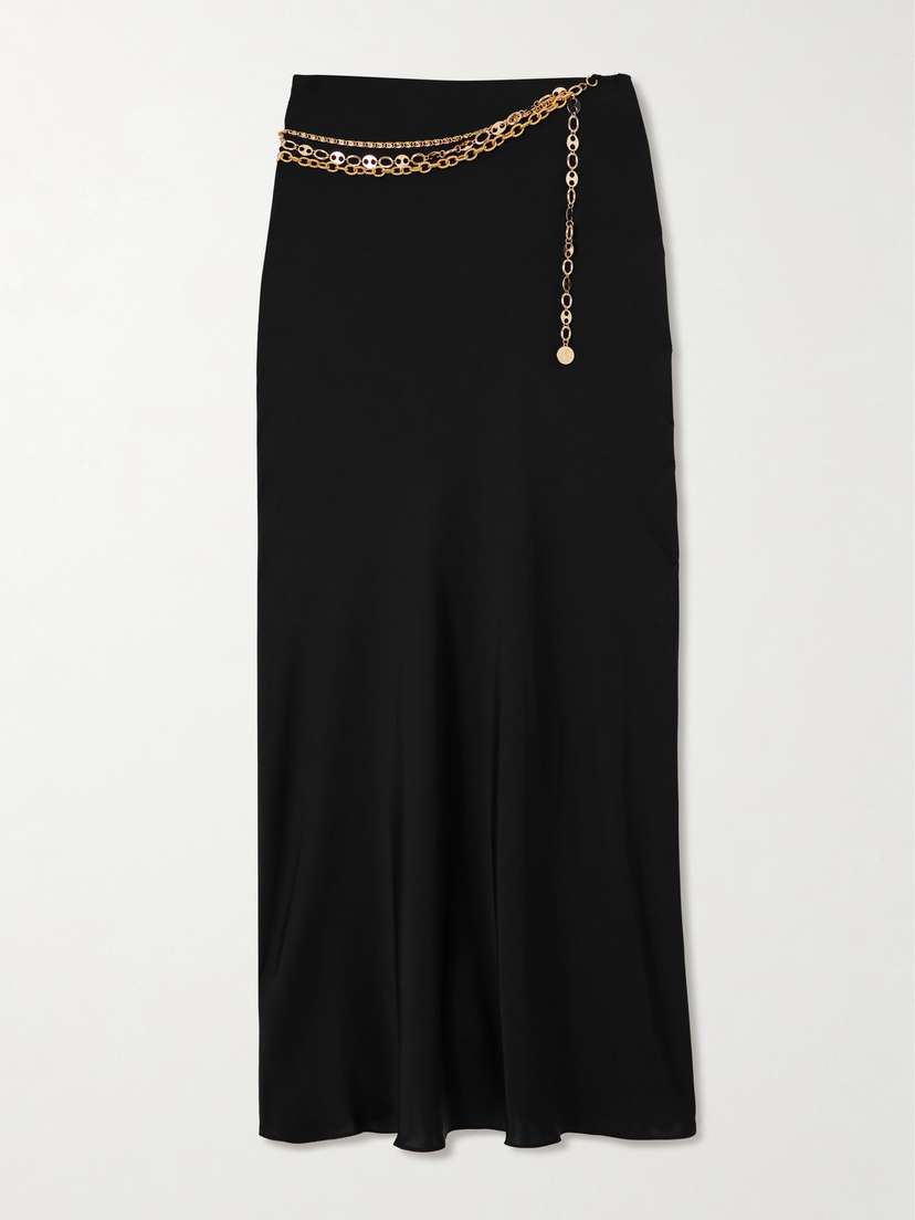 Rabanne Chain-embellished Satin-twill Maxi Skirt