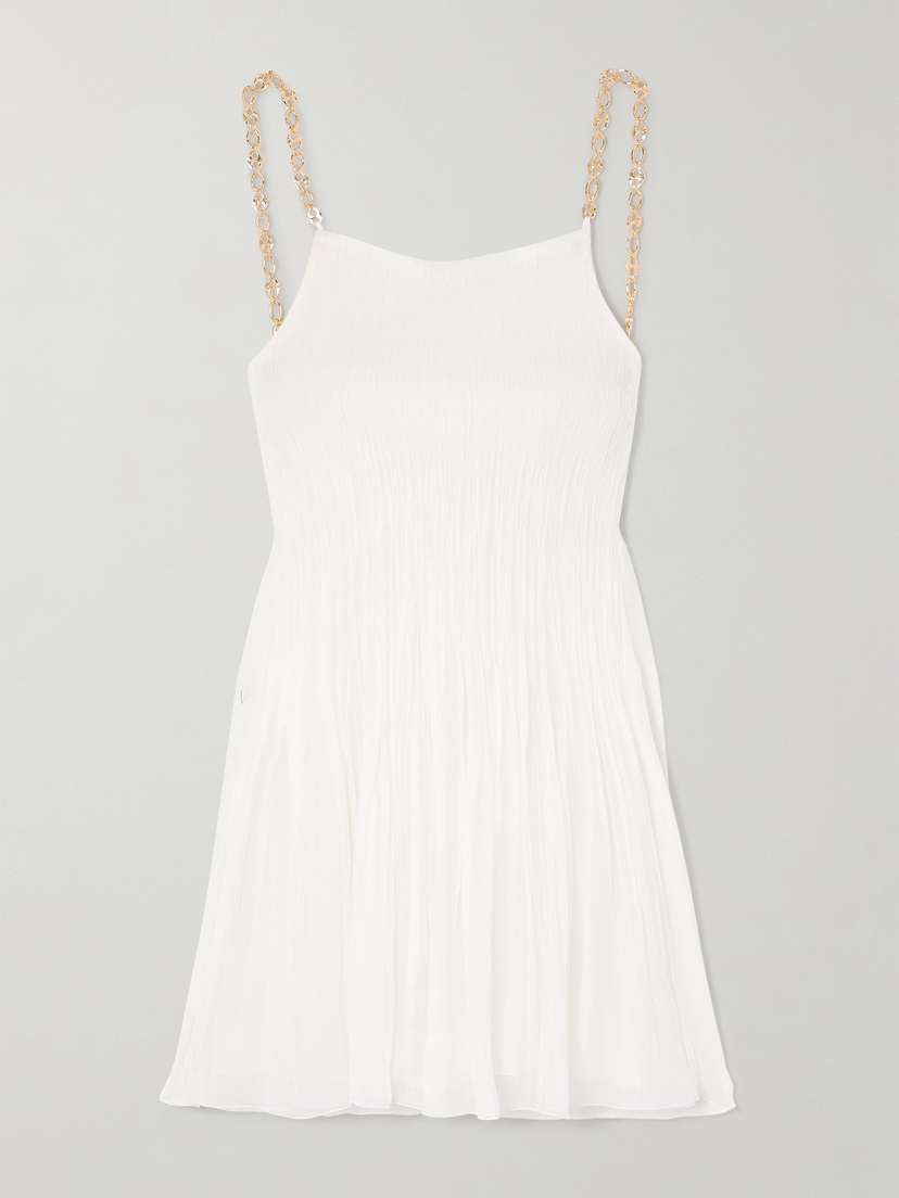 Rabanne Chainmail-embellished Silk-blend Crepon Mini Dress