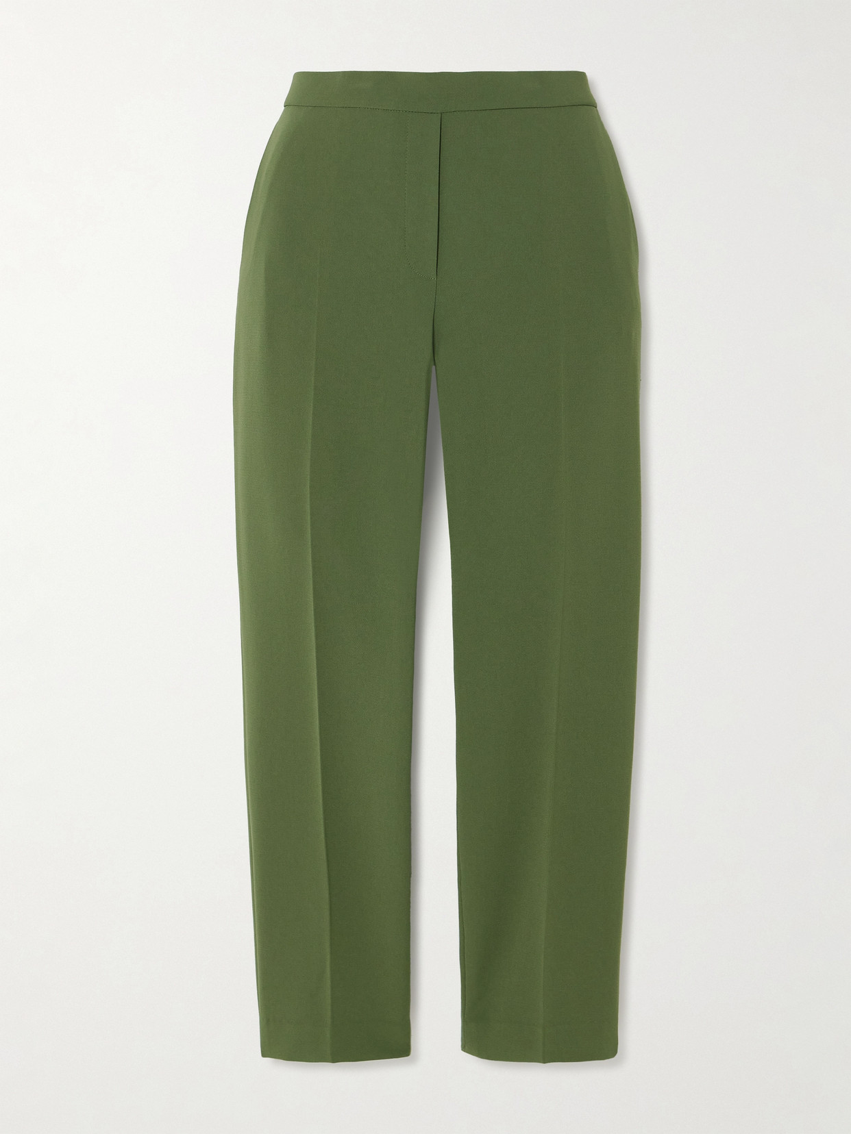 Theory + Net Sustain Cropped Crepe Slim-leg Pants In Green