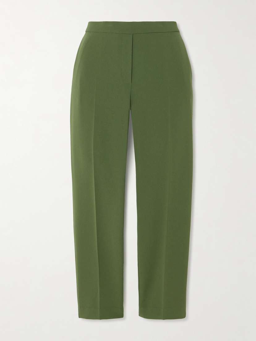Theory Treeca Cropped Crepe Slim-leg Pants