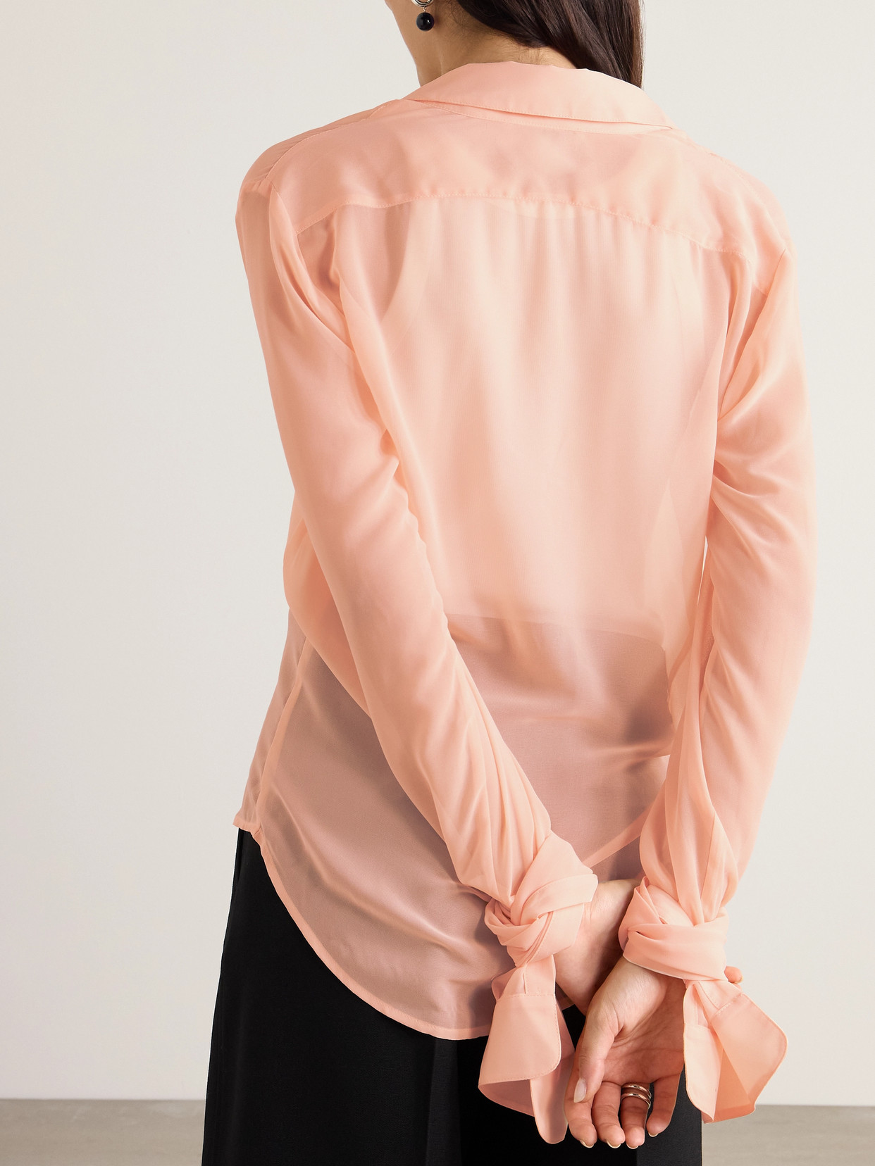 Shop Coperni Chiffon Blouse In Orange