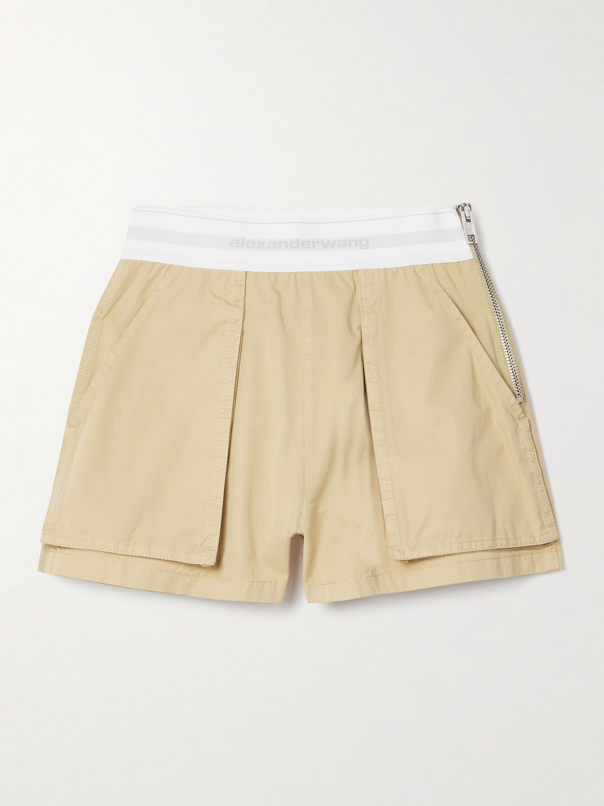 Shop Alexander Wang Cotton-drill Cargo Shorts In Neutrals