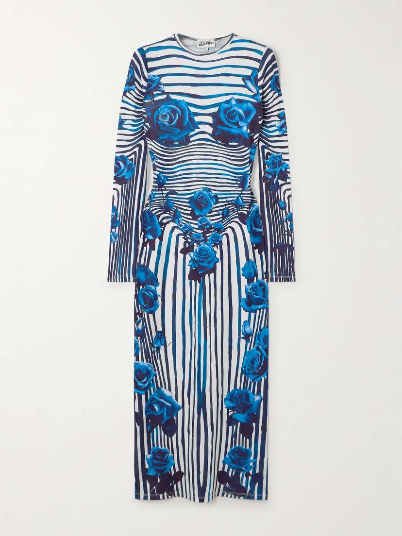 Jean Paul Gaultier Printed Stretch-jersey Midi Dress