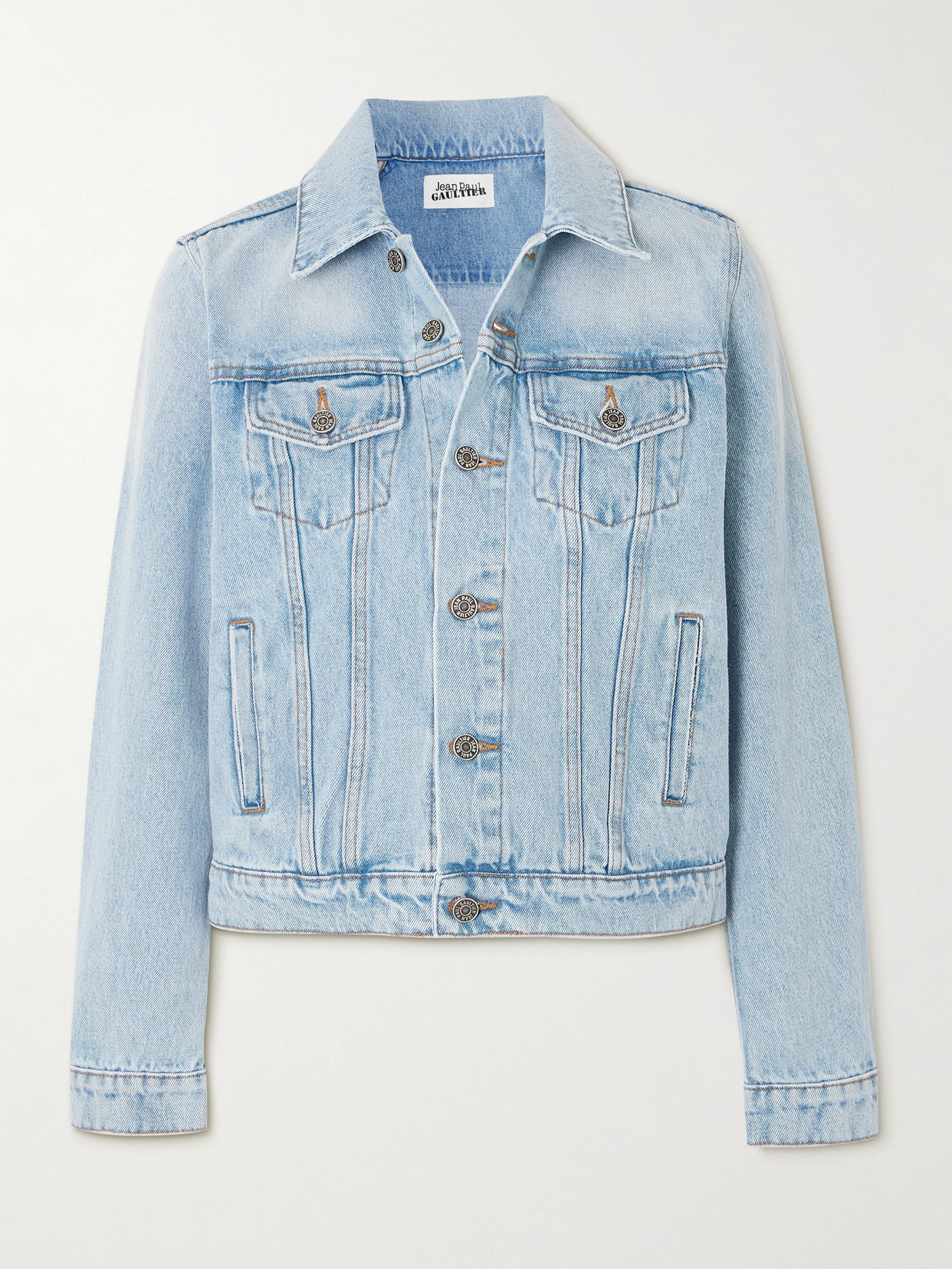 Jean Paul Gaultier Printed Denim Jacket In Blue