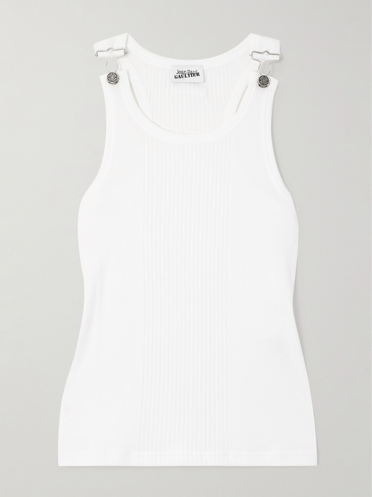 Jean Paul Gaultier Ribbed Cotton Tank In White