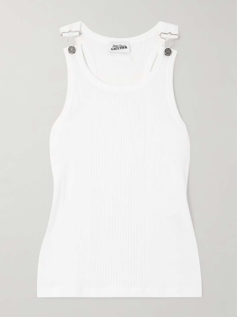 Jean Paul Gaultier Ribbed Cotton Tank - x large