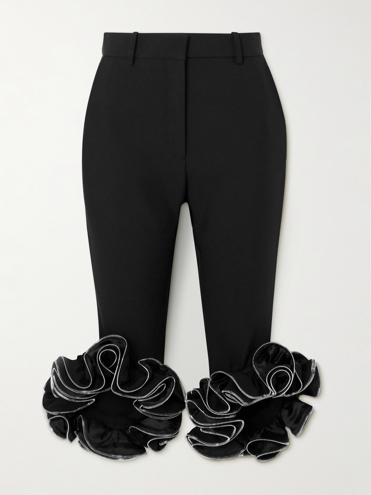 Coperni Zipper-detailed Cropped Pants In Black