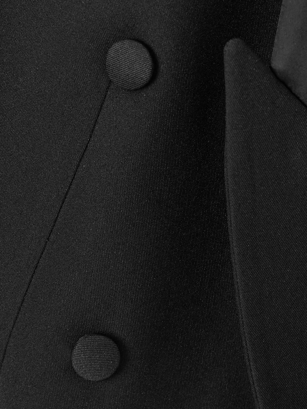 Coperni Double-breasted Satin-trimmed Twill Blazer In Black