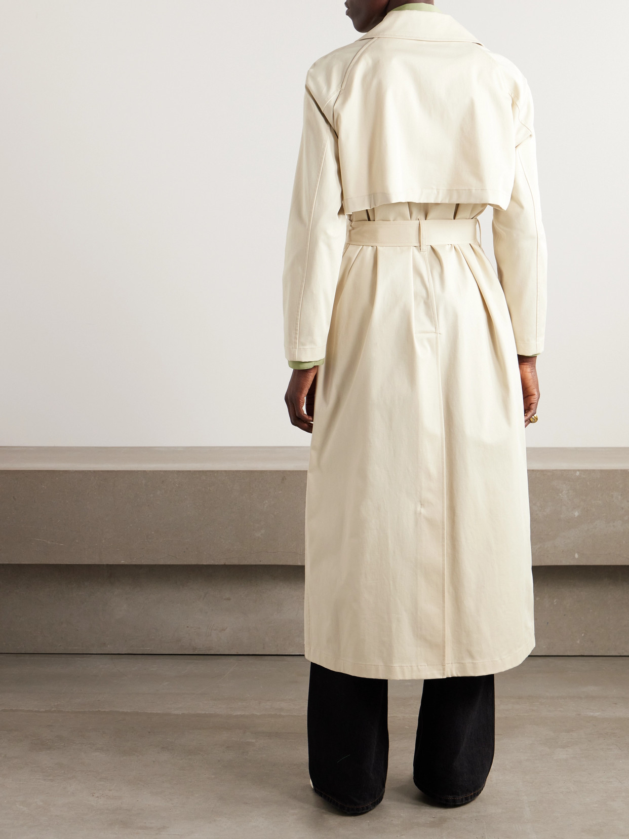 Shop Theory Belted Organic Cotton-blend Twill Trench Coat In Neutrals