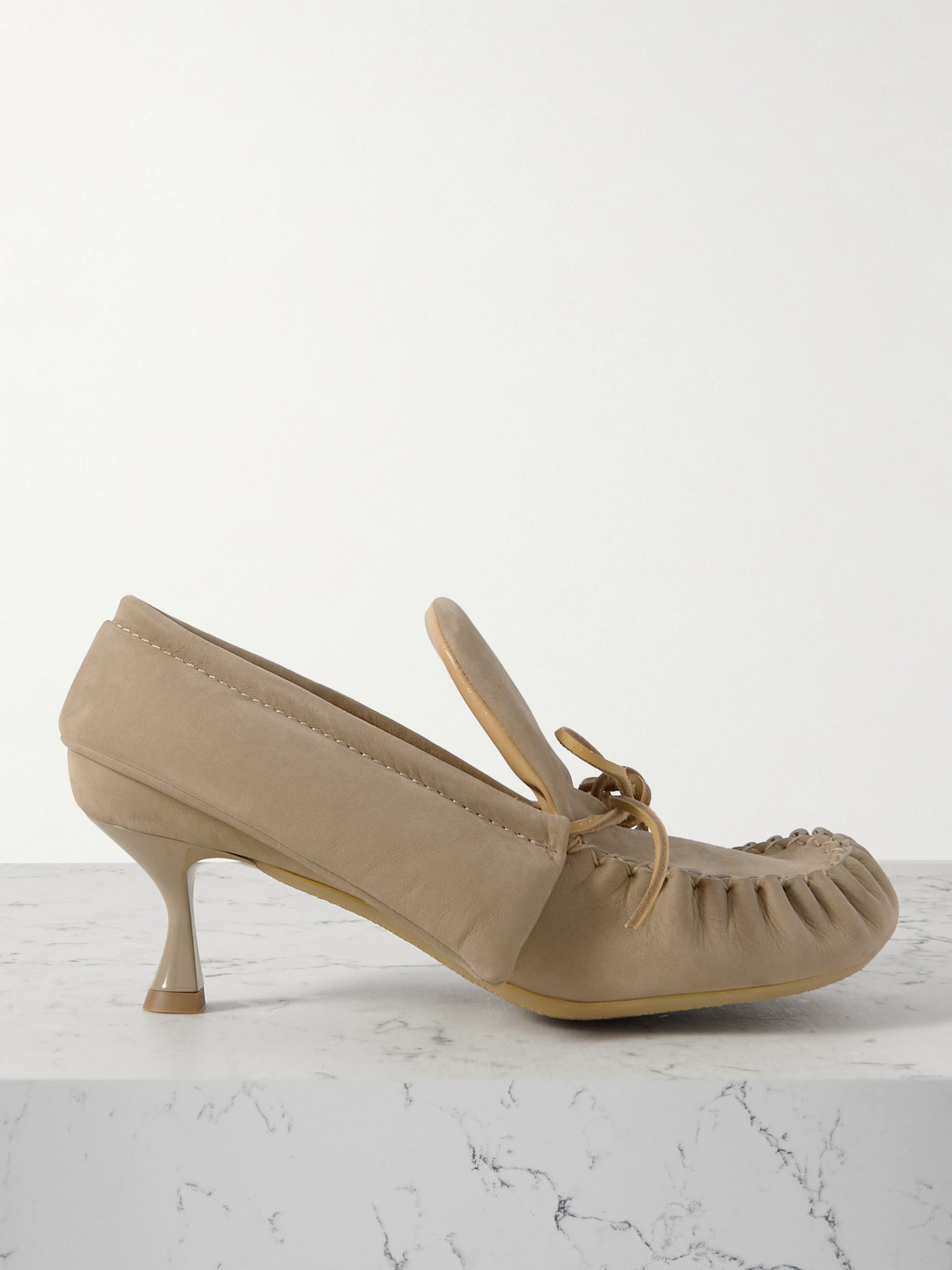 JW Anderson - Leather-trimmed Suede Pumps - Brown