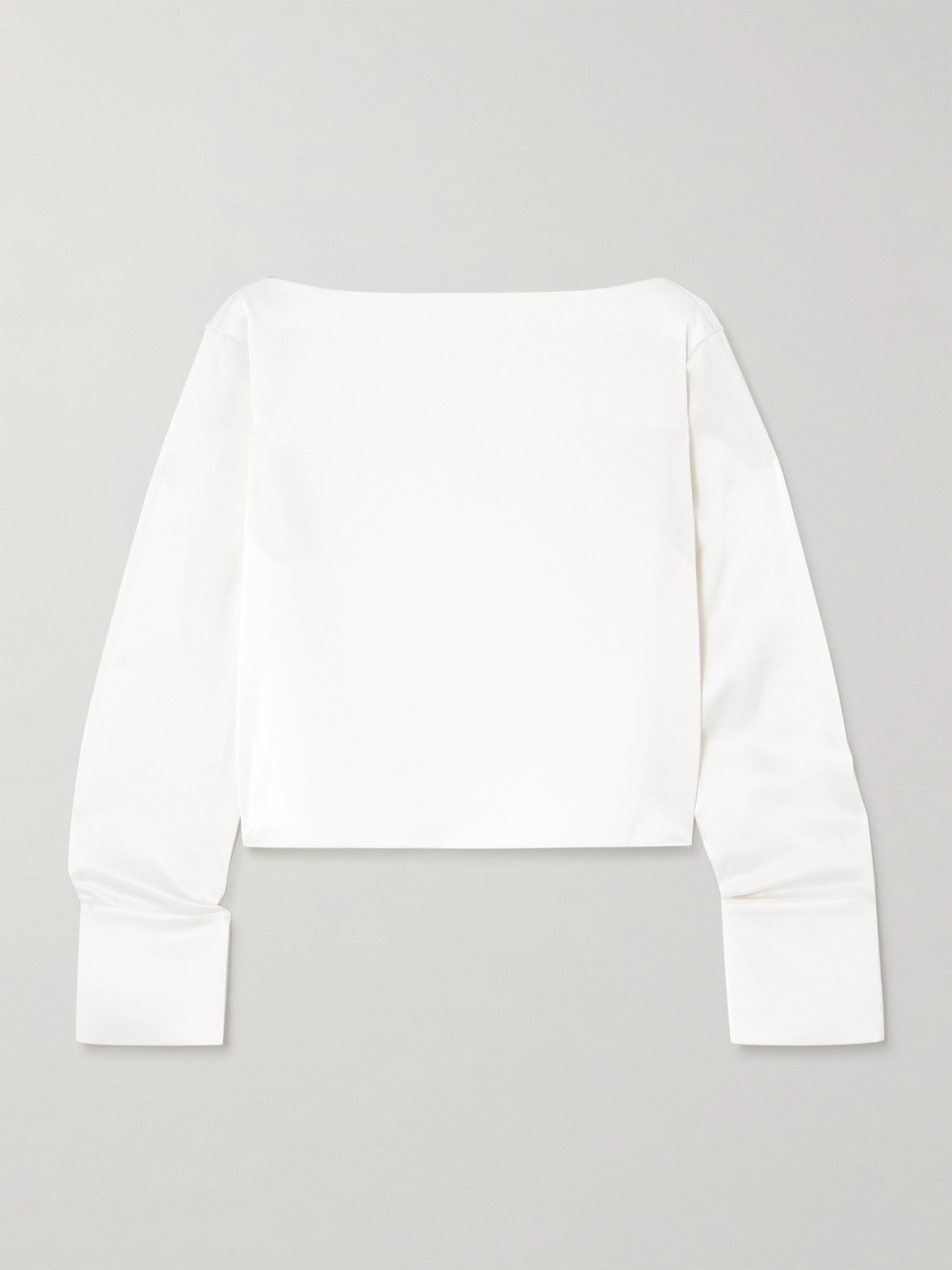 Theory Satin Blouse In Ivory