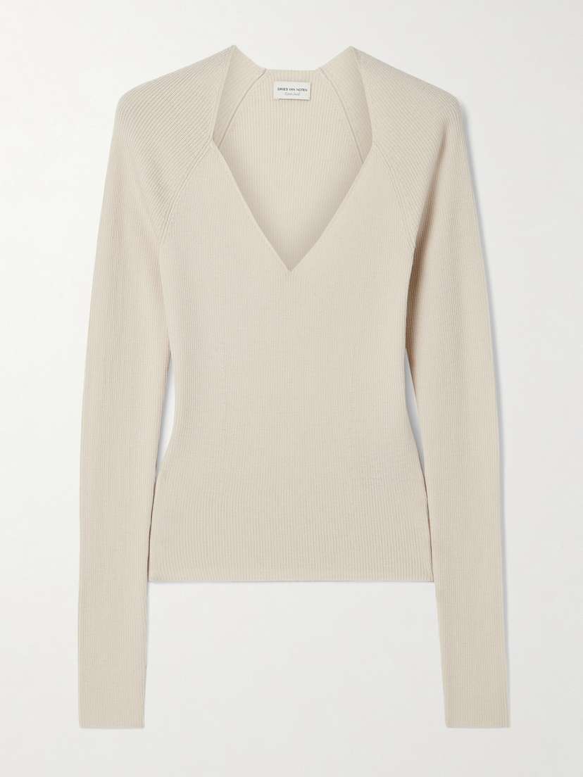 Dries Van Noten Ribbed Merino Wool Sweater