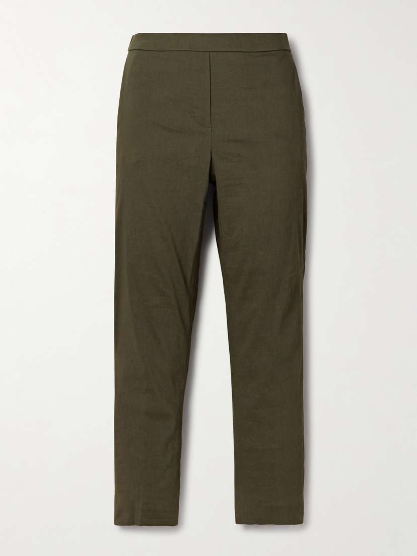 Theory Treeca Linen-blend Straight-leg Pants