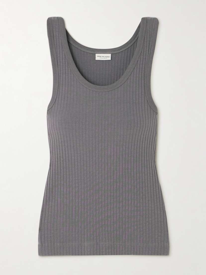 Dries Van Noten Ribbed Stretch Cotton And Modal-blend Jersey Tank