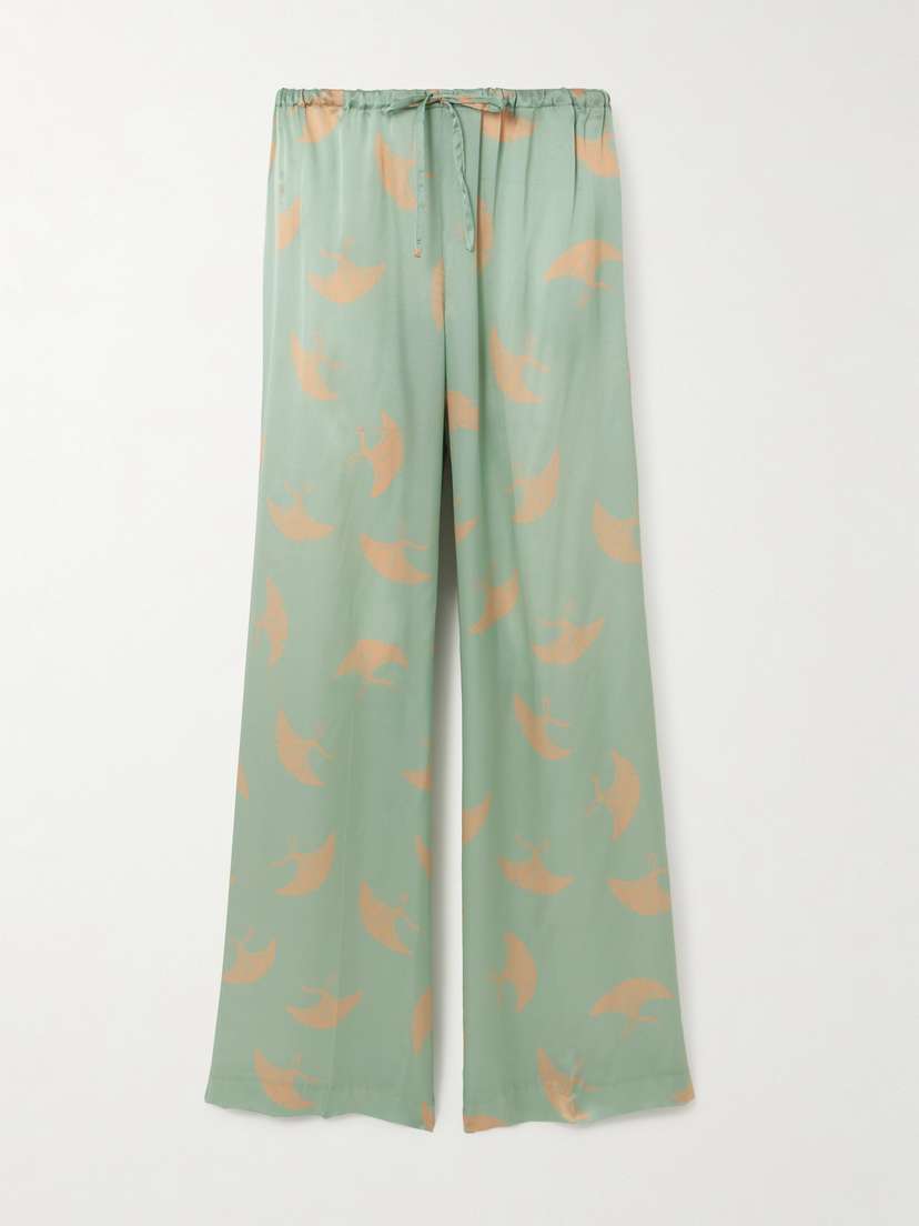 Dries Van Noten Printed Silk-satin Pants