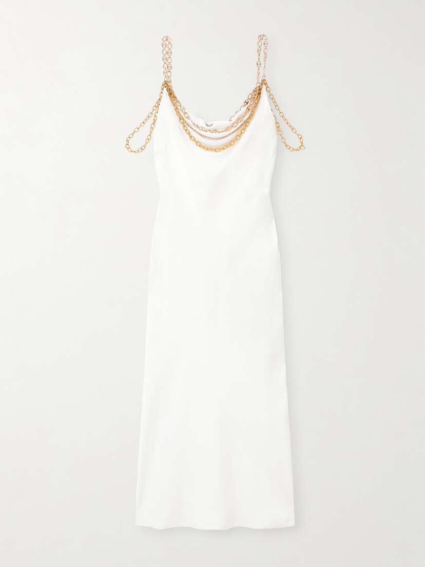 Rabanne Chain-embellished Satin Midi Dress - FR 34